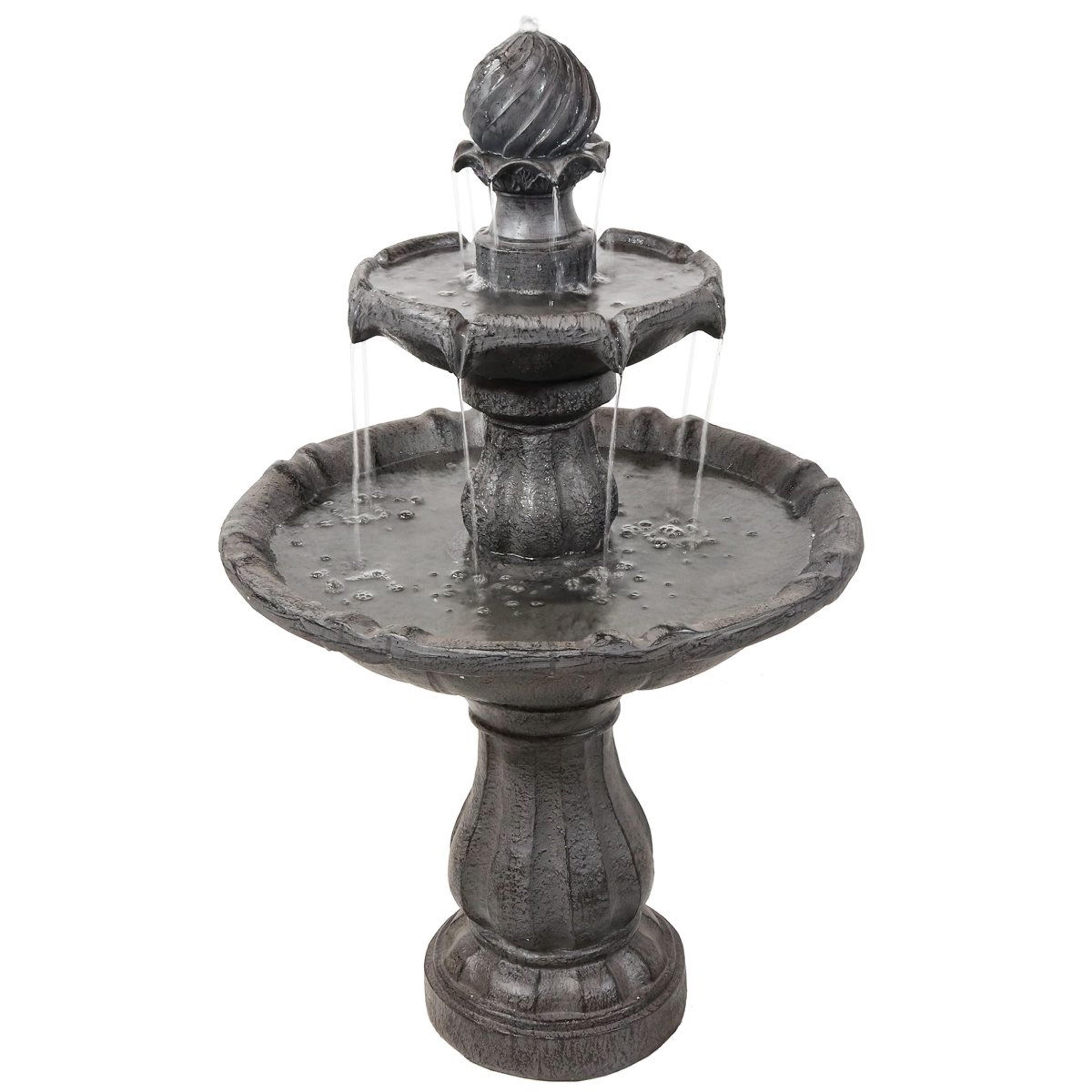 Traditional 2 Tier Solar Water Fountain With Battery Backup For Patio And Garden 11