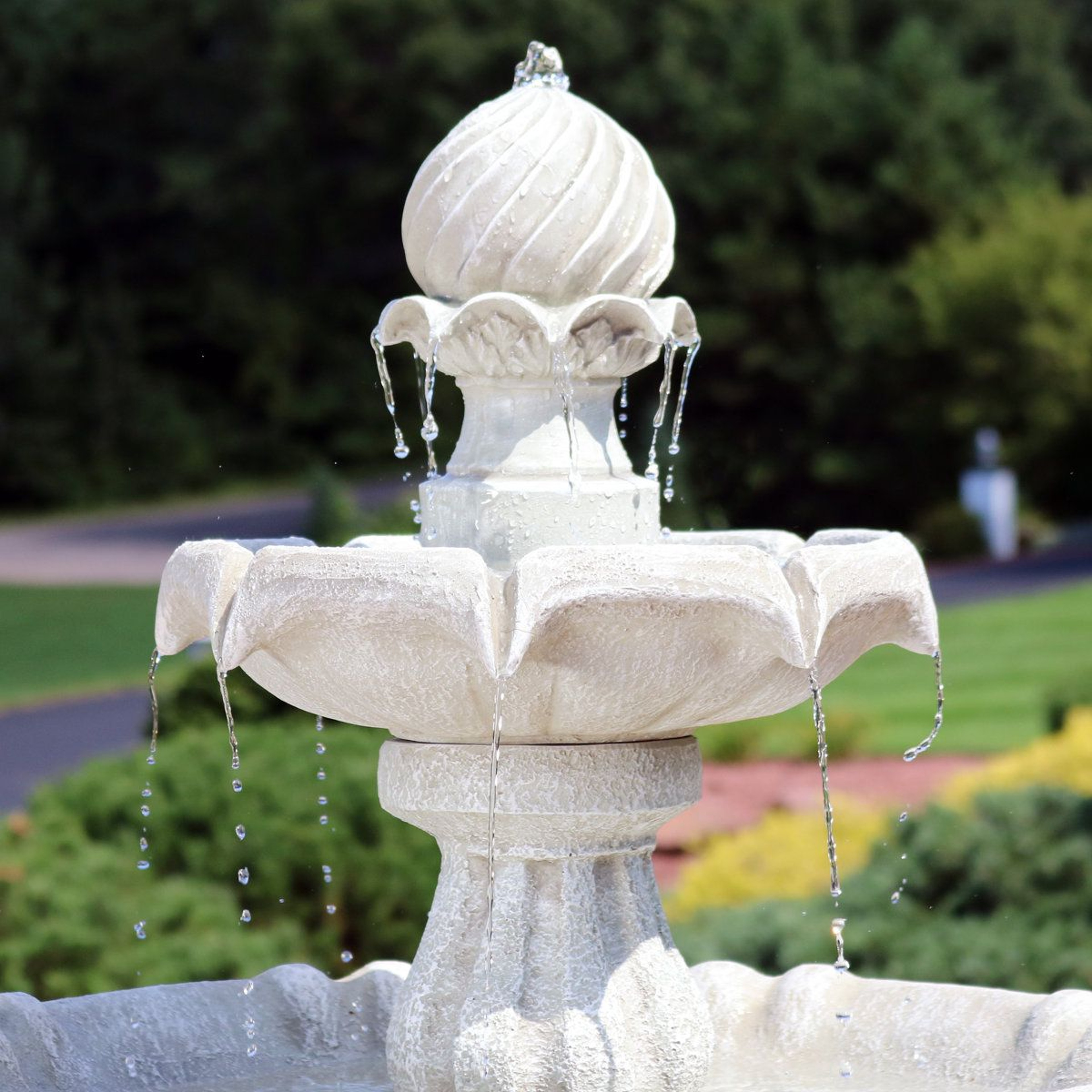 Traditional 2 Tier Solar Water Fountain With Battery Backup For Patio And Garden 7