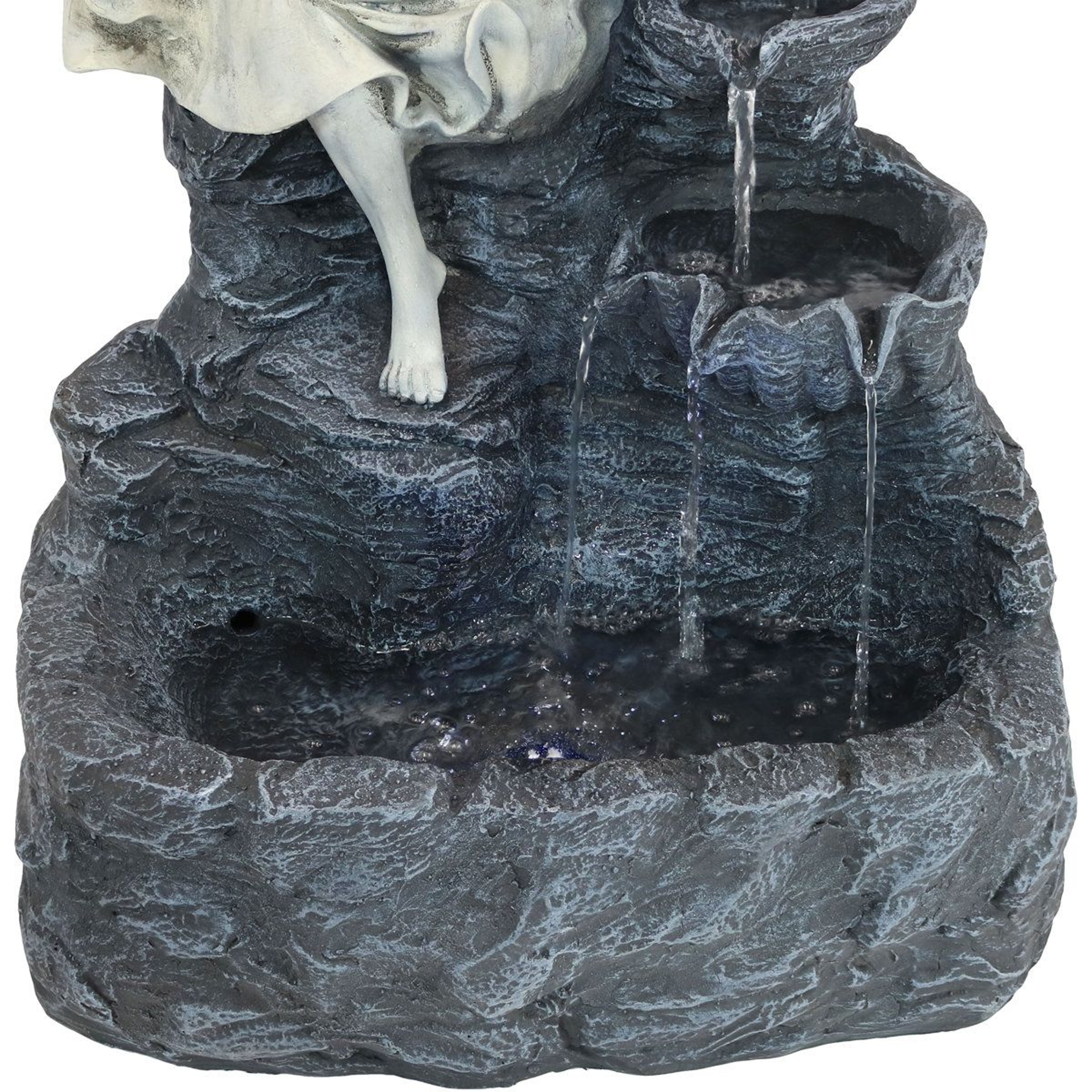 Solar Angel Garden Fountain With LED Light And Battery Backup 4
