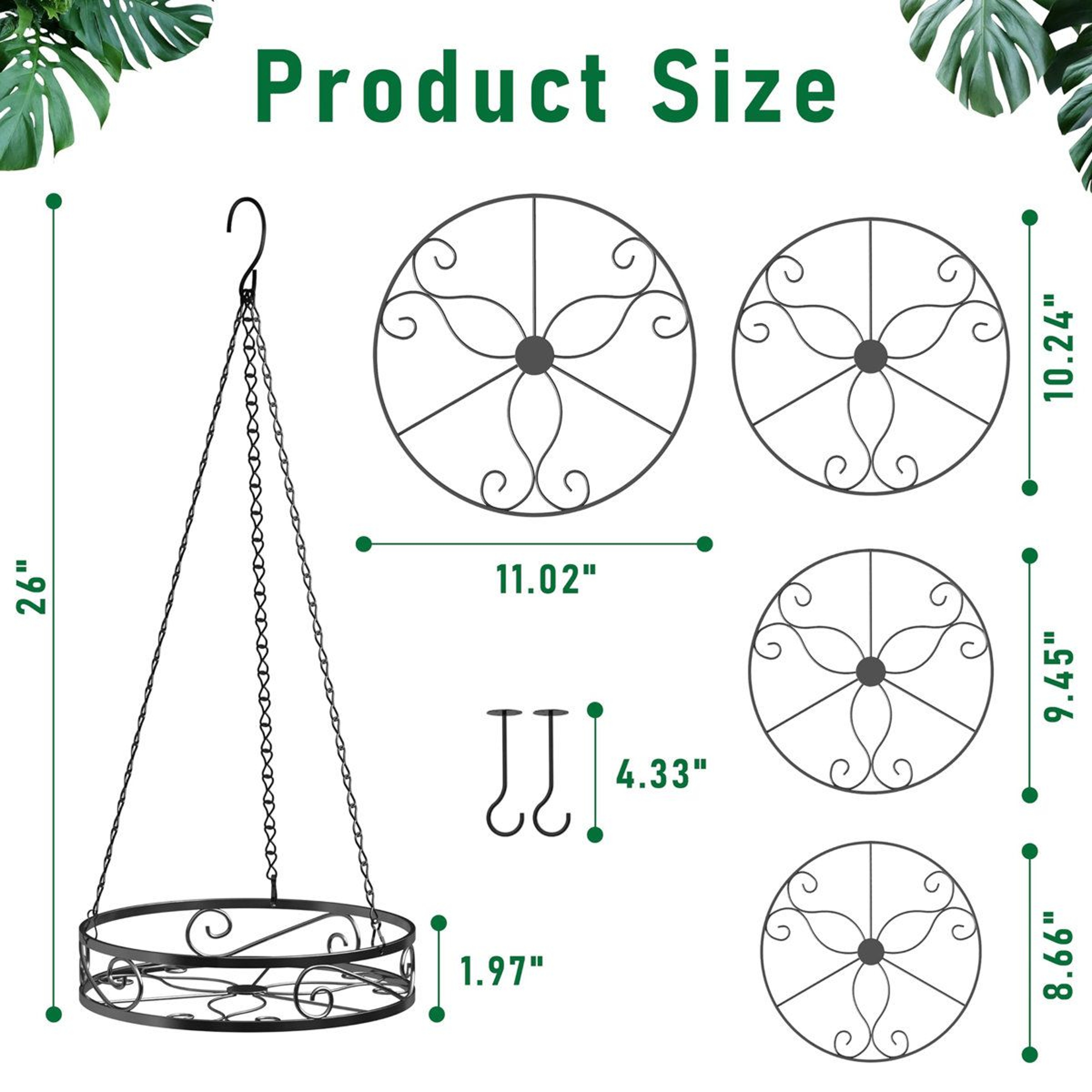 4 Pack Indoor Hanging Planter Metal Plant Hanger With Chains And Hooks 5