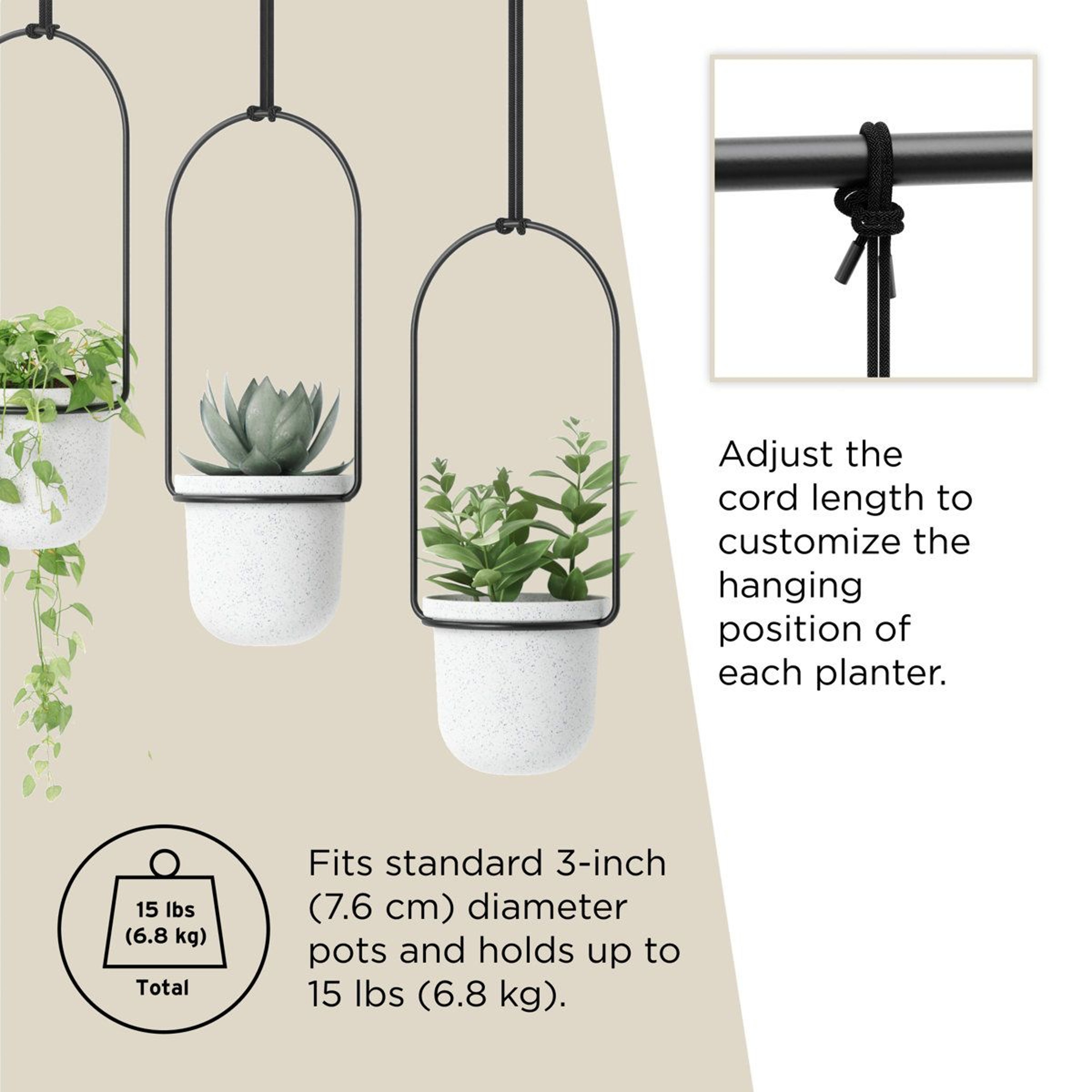 70 Inch Indoor Plant Rod Hanger For Hanging Planters And Window Plant Display 2