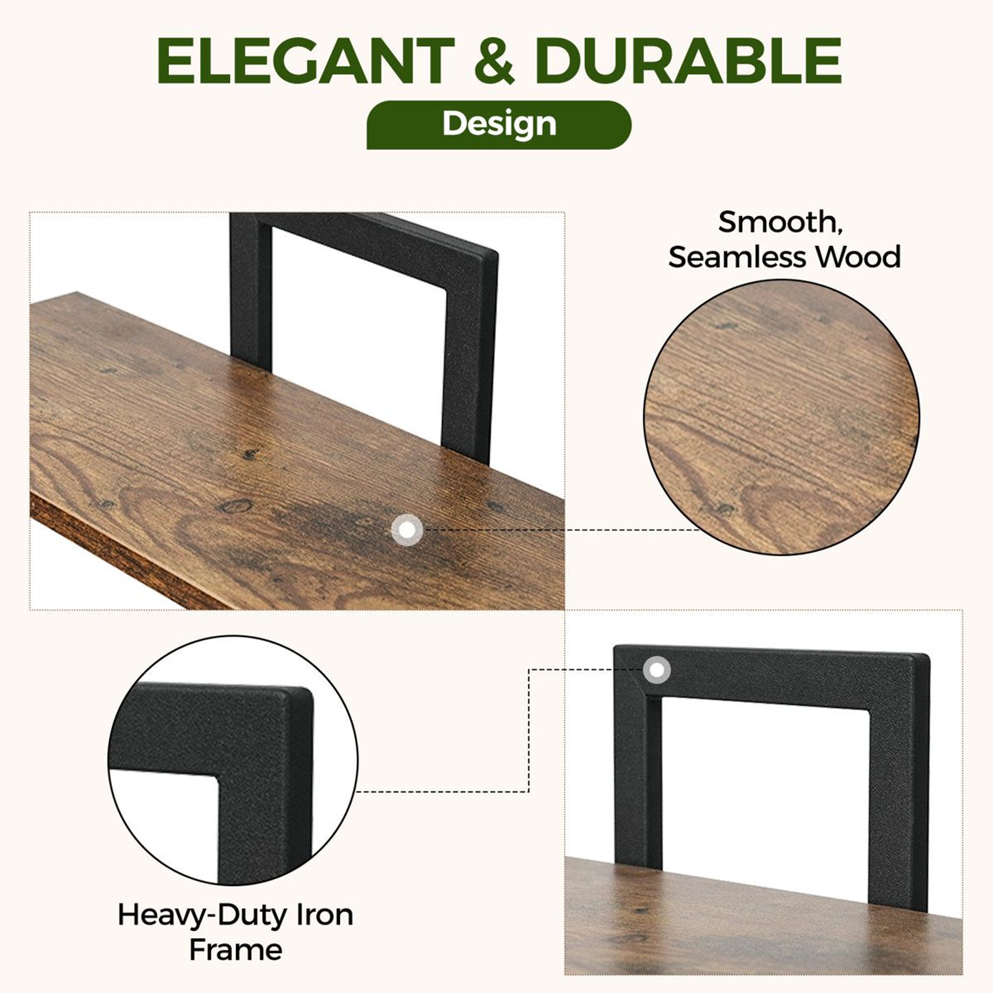 Ebern Designs Floating Plant Shelves For Indoor Plants Wall Decor Set Of 2 Brown 1
