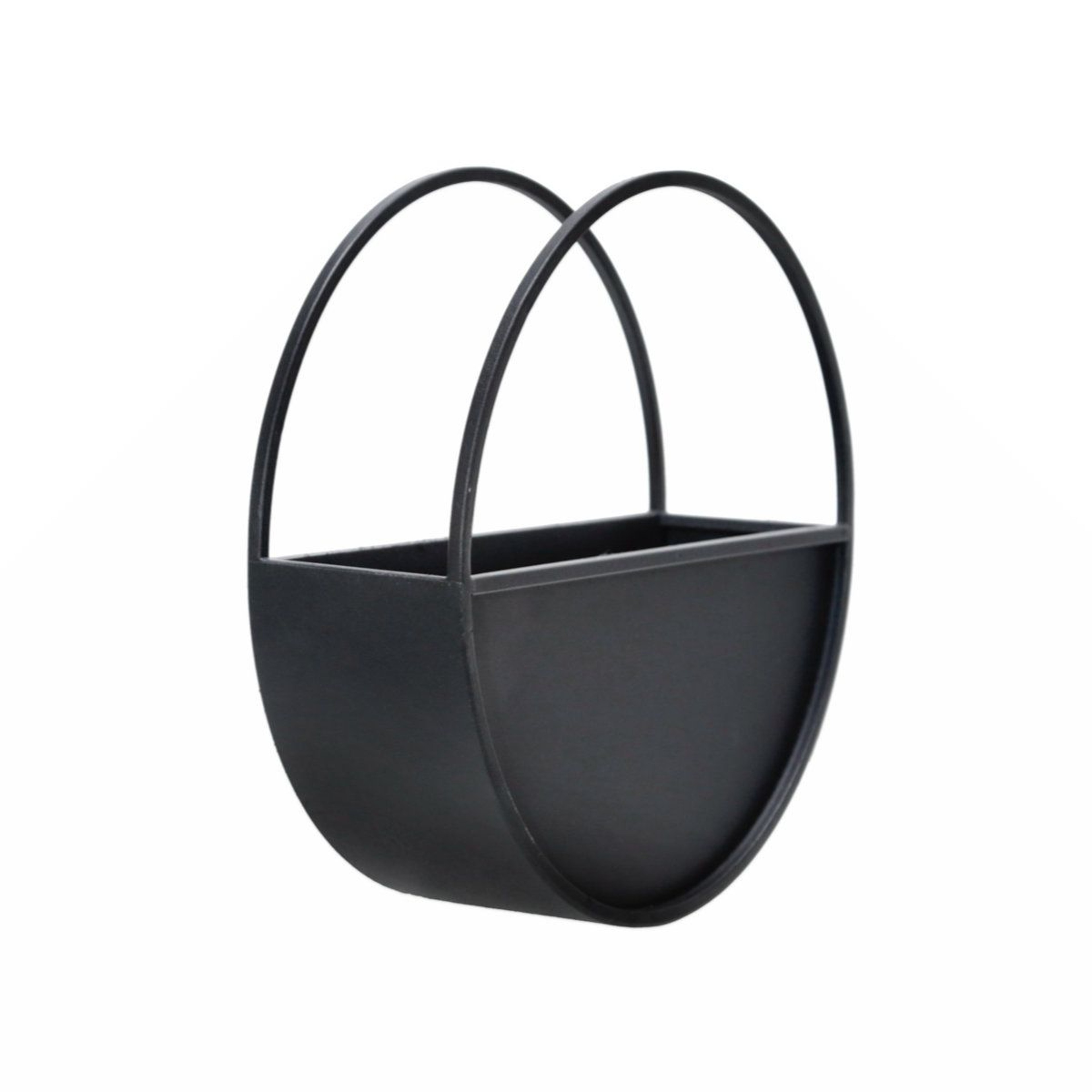 Metal Wall Planter Set Of 2 Black Iron Hanging Planters 5
