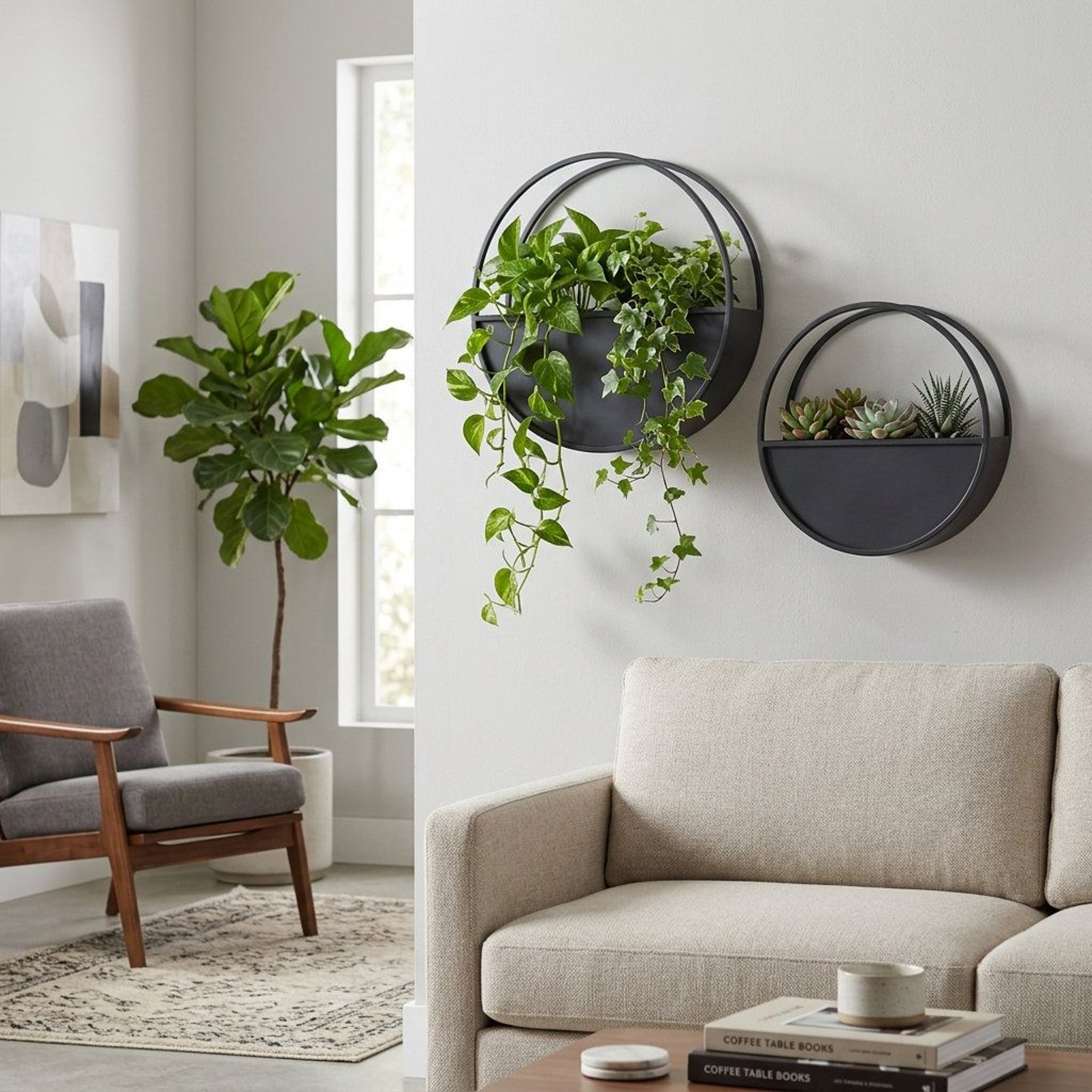 Metal Wall Planter Set Of 2 Black Iron Hanging Planters 10