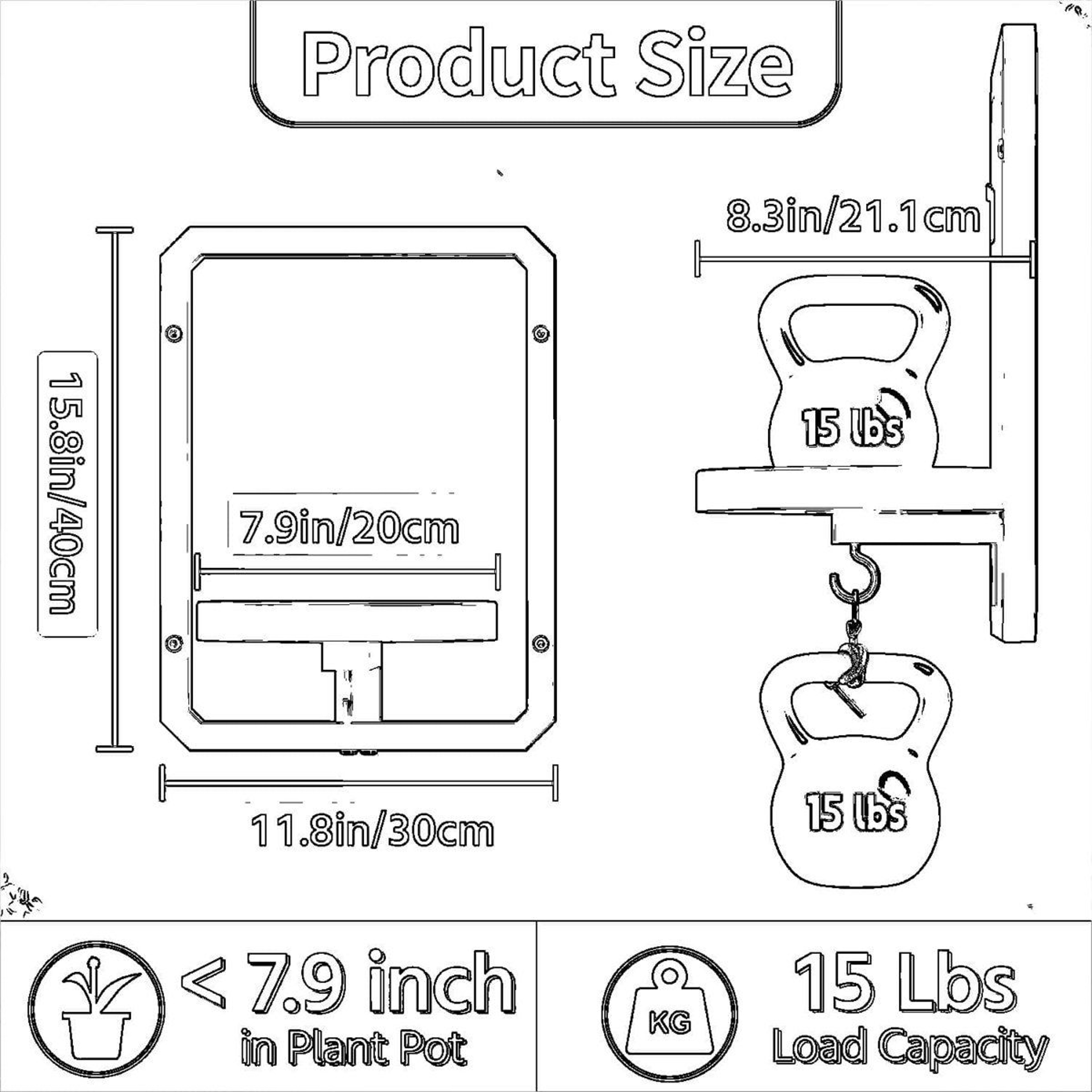 Heavy Duty Wall Mounted Plant Shelf With Indoor Plant Hanger 2 Pack 3