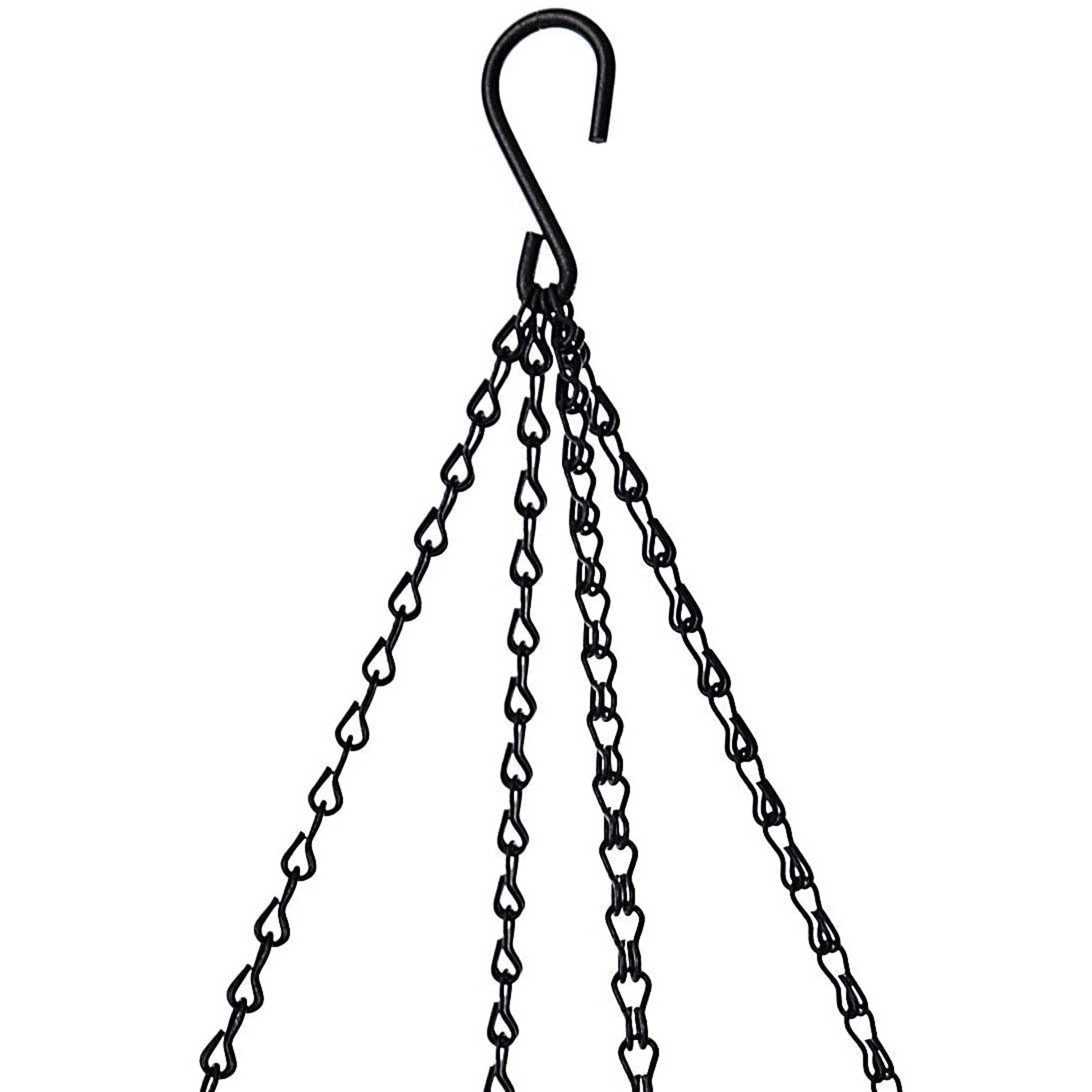 Delania 12 Inch Set Of 5 Wrought Iron Hanging Planters With Coconut Fiber Liners 9