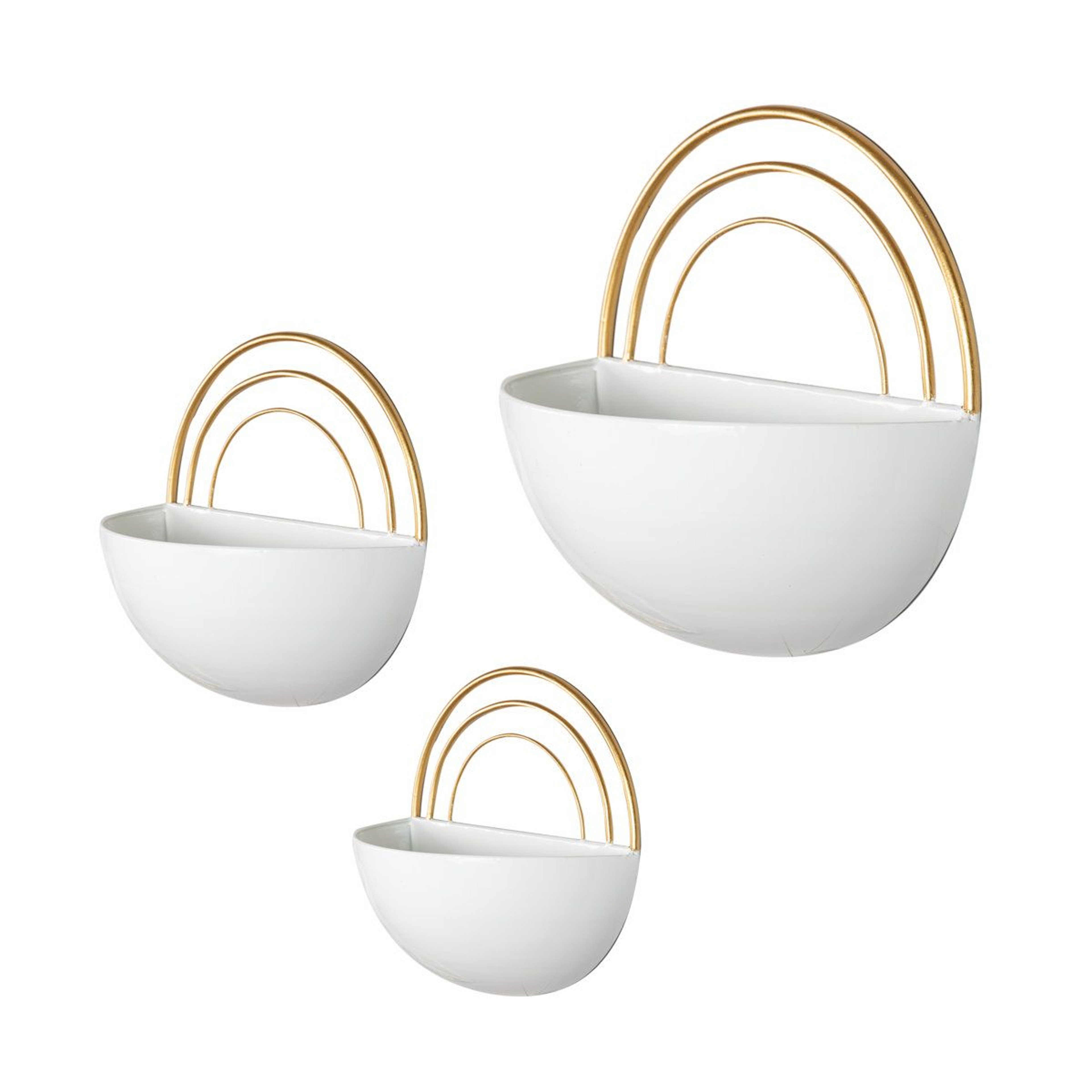 Marotta 3 Piece Iron Wall Planter Set For Indoor Outdoor Hanging Plants 5