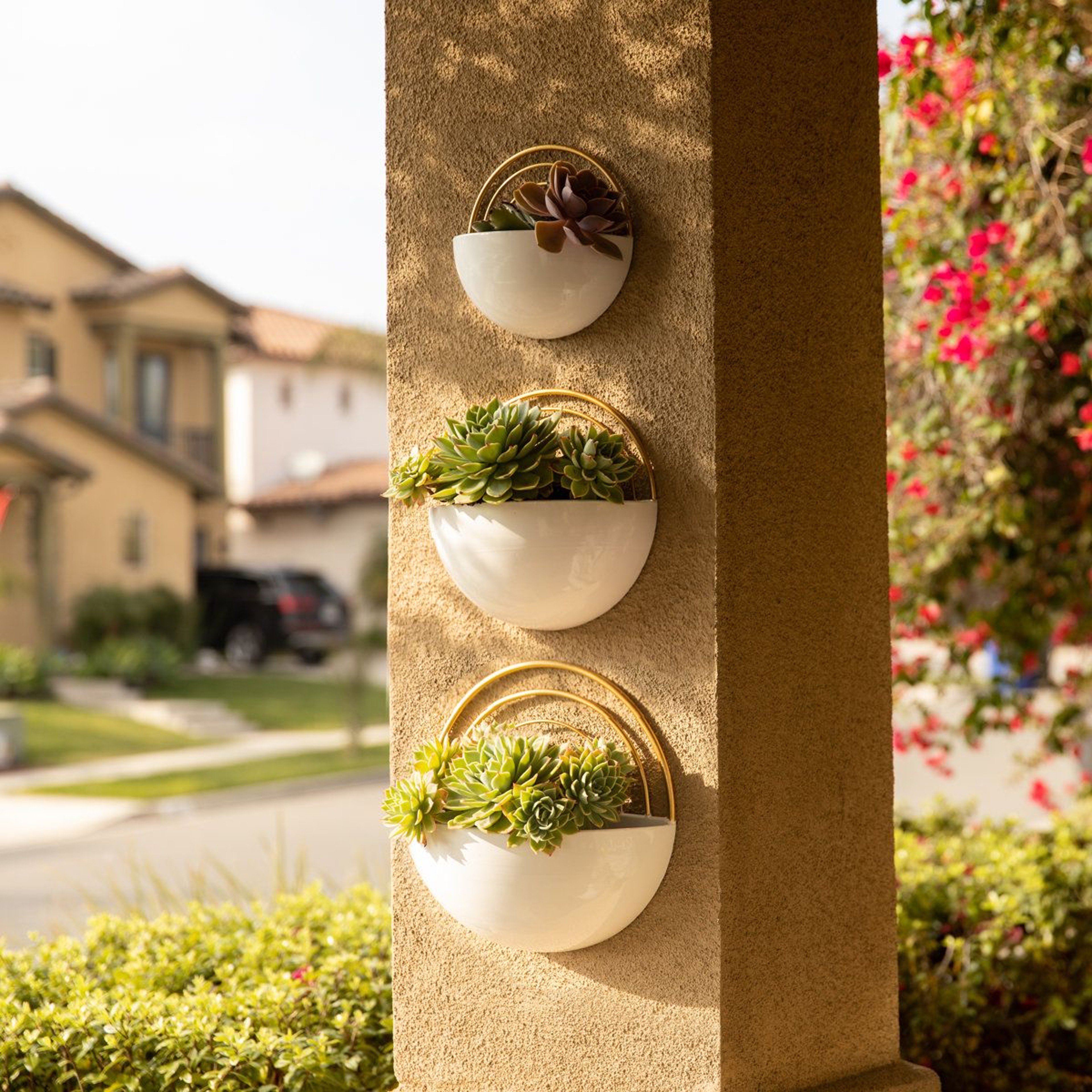 Marotta 3 Piece Iron Wall Planter Set For Indoor Outdoor Hanging Plants 9