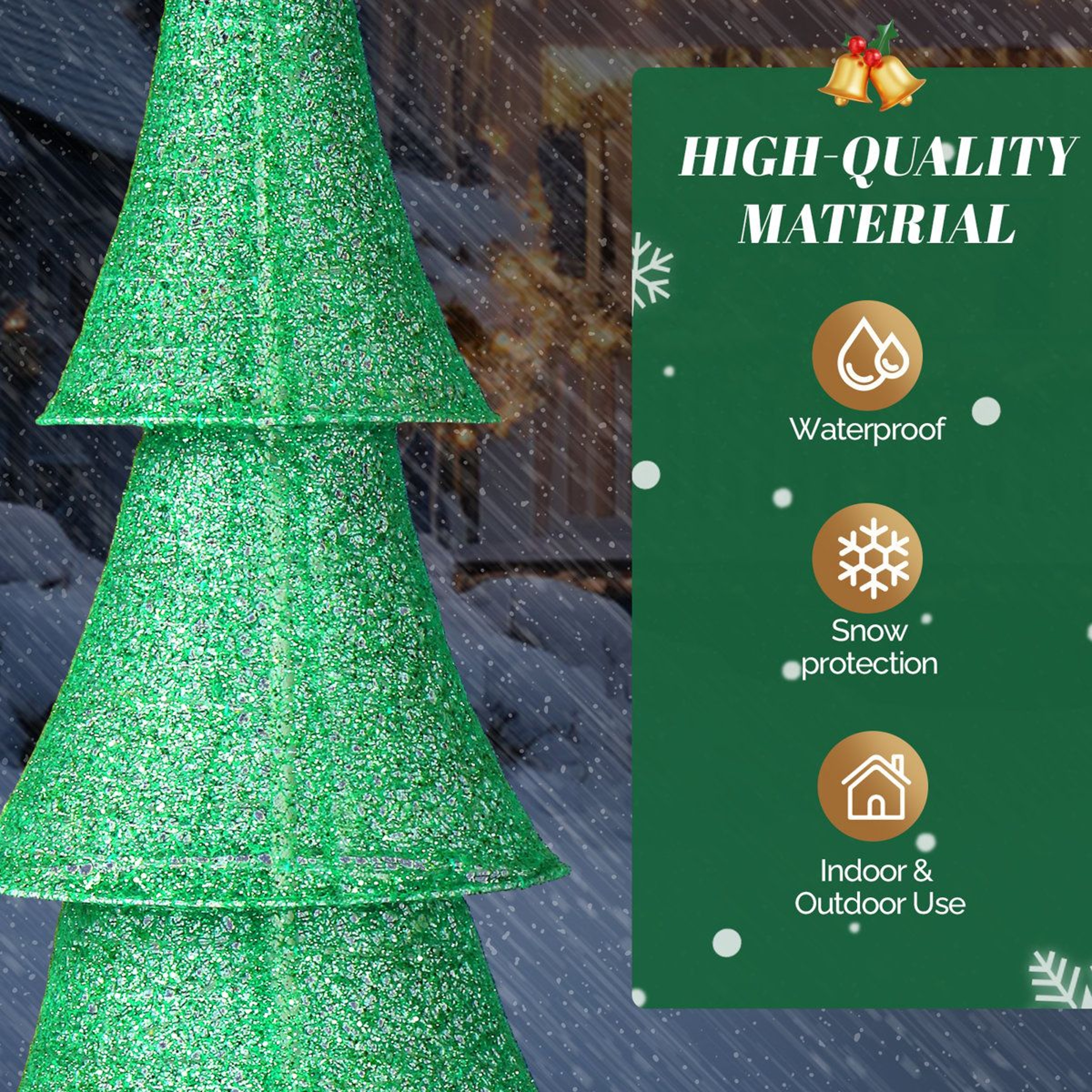6FT Lighted Pop Up Christmas Tree With 200 Warm White LEDs Outdoor Decoration 2