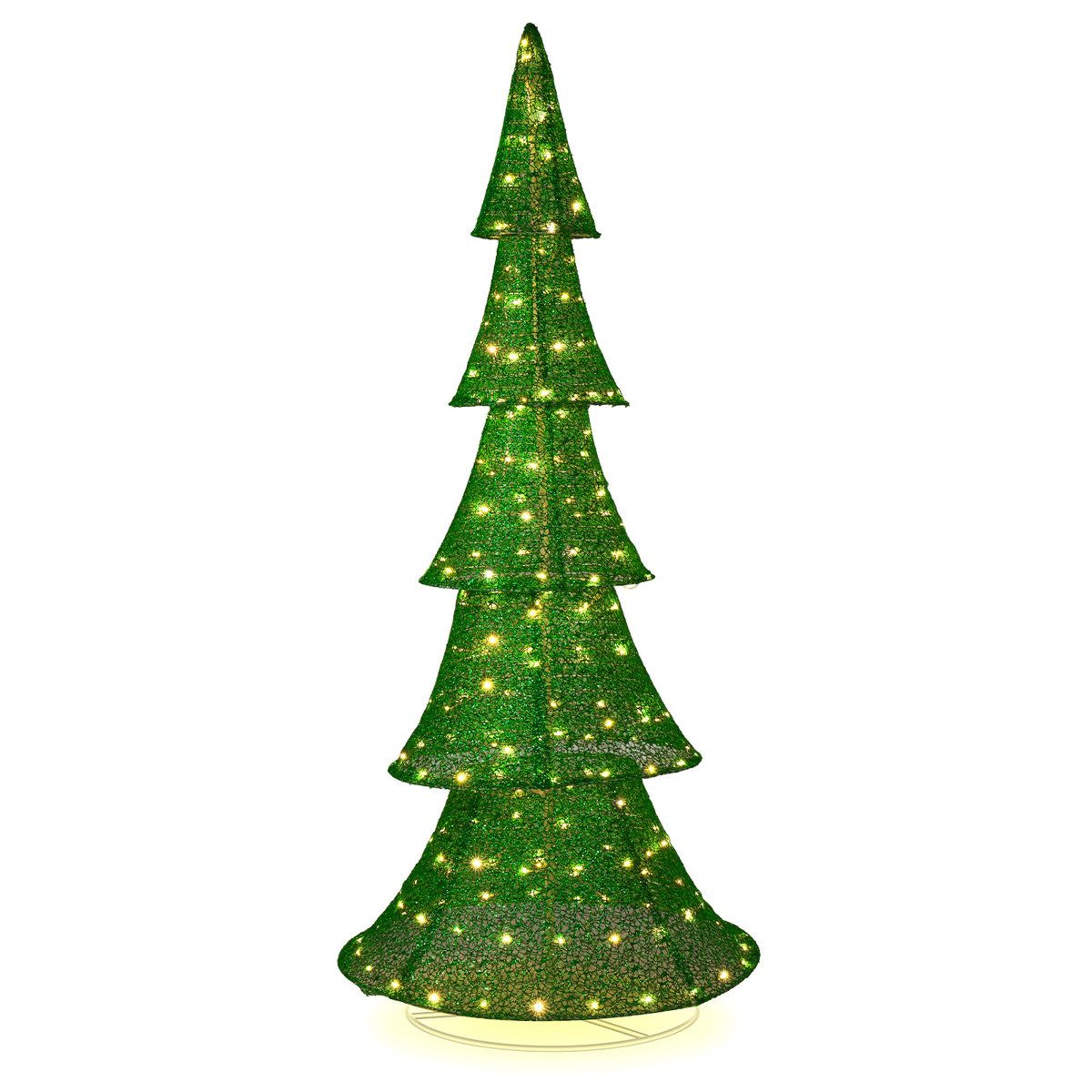6FT Lighted Pop Up Christmas Tree With 200 Warm White LEDs Outdoor Decoration 0