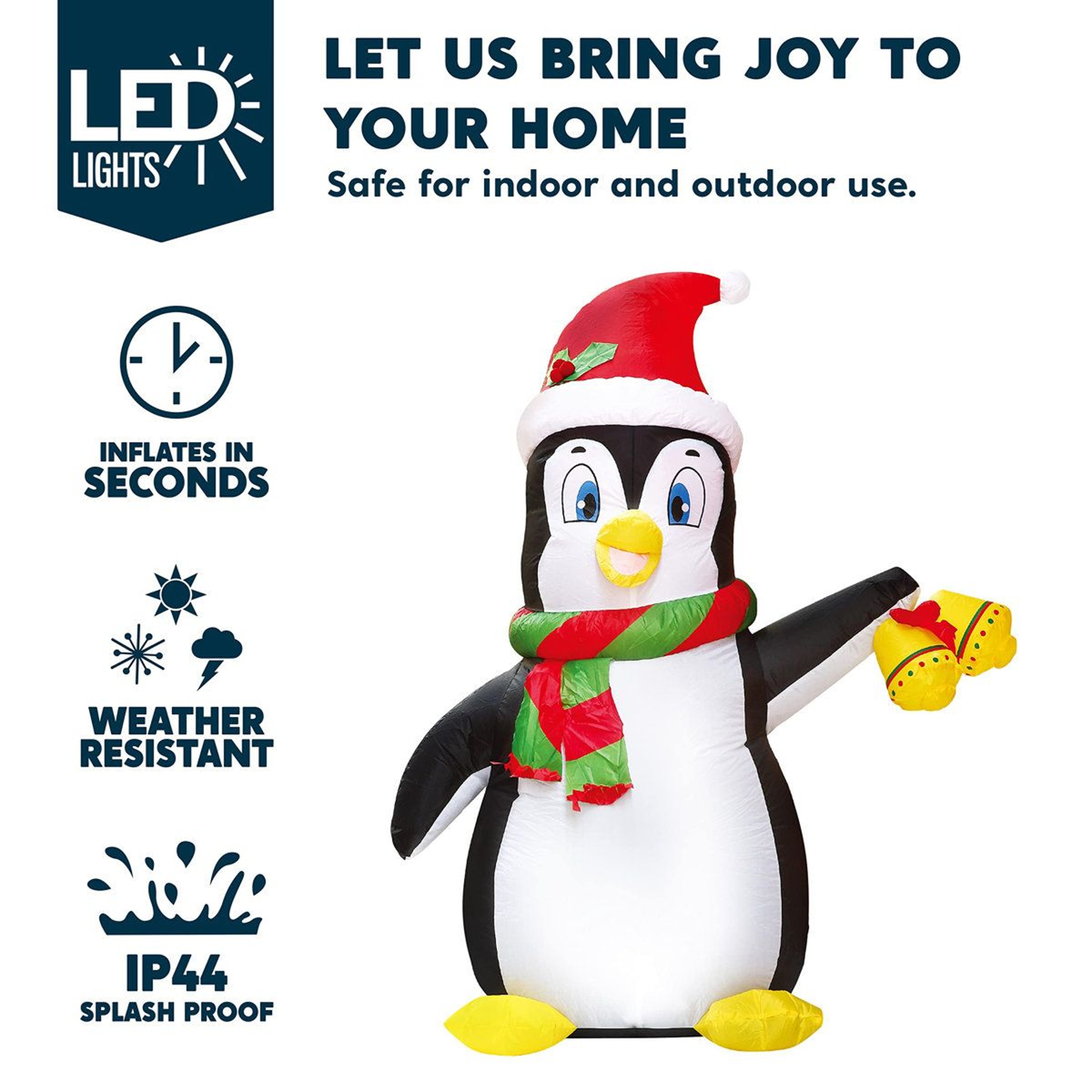 5ft Lighted Christmas Inflatable Penguin Outdoor Yard Decoration 2
