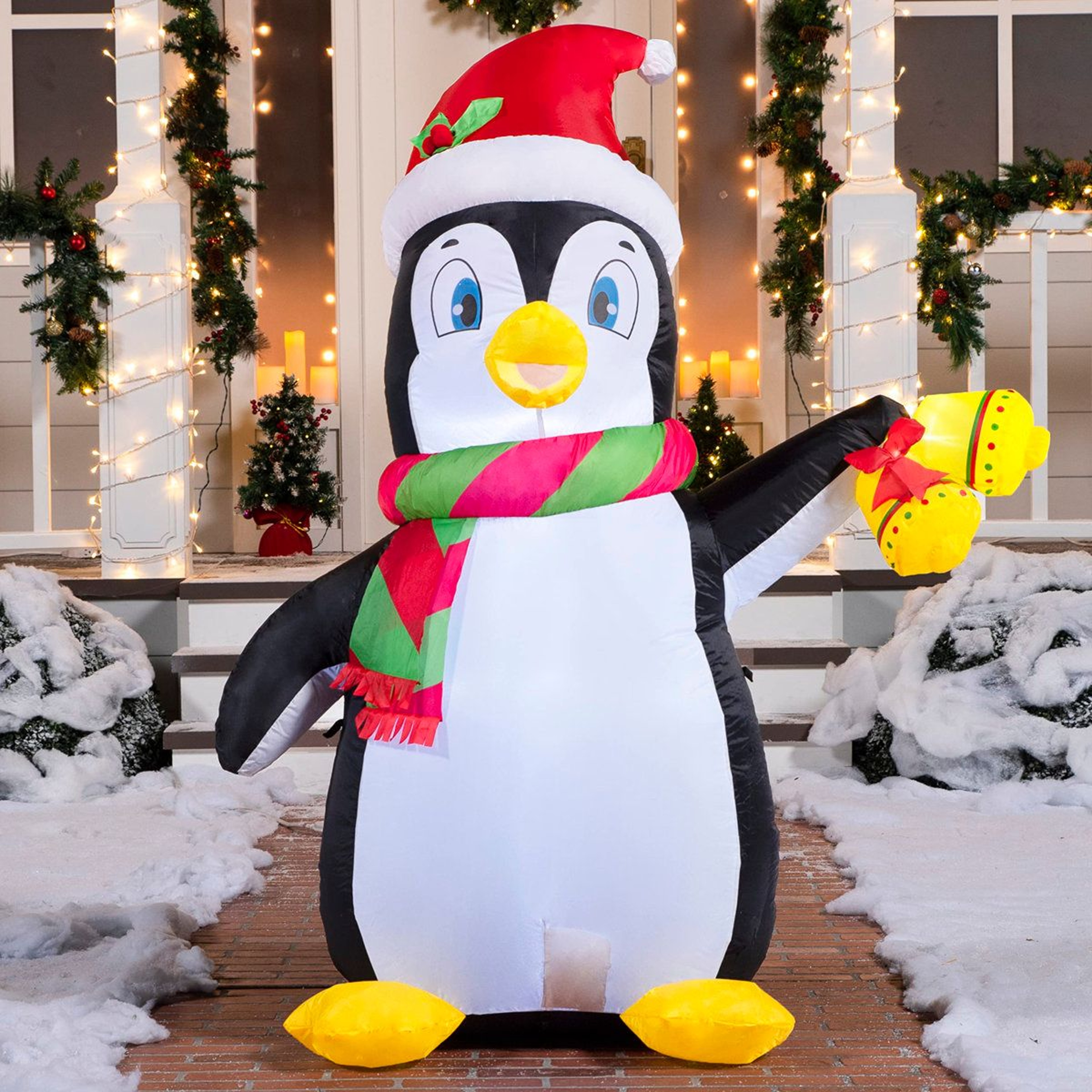 5ft Lighted Christmas Inflatable Penguin Outdoor Yard Decoration 7
