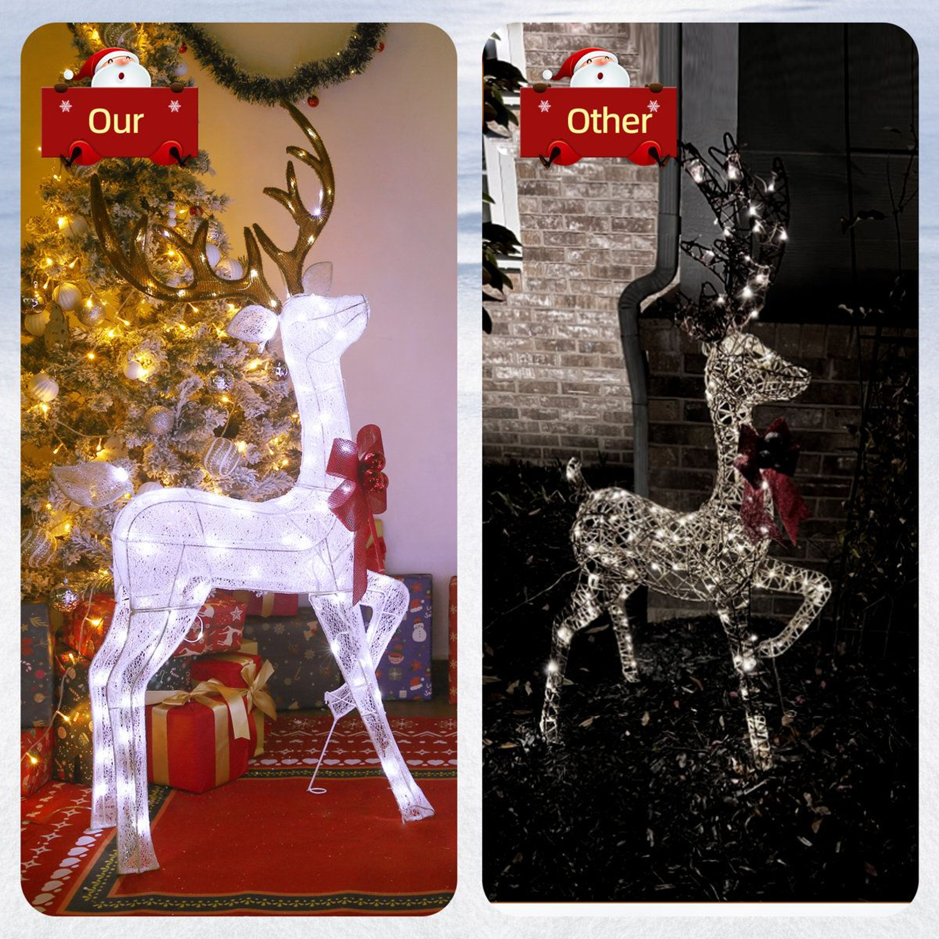 45ft 3 Piece Lighted Reindeer Family Outdoor Christmas Yard Decorations 3
