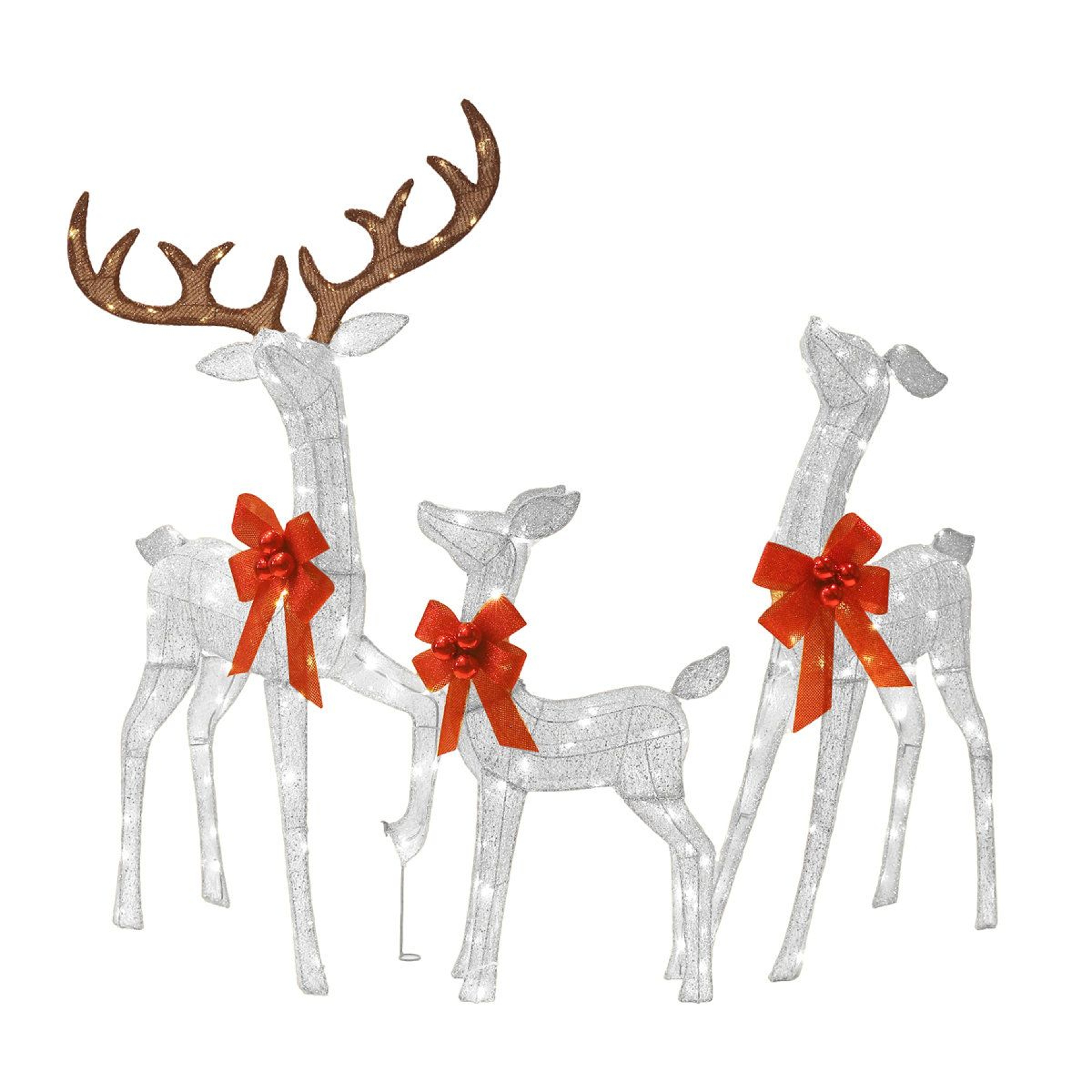 45ft 3 Piece Lighted Reindeer Family Outdoor Christmas Yard Decorations 0