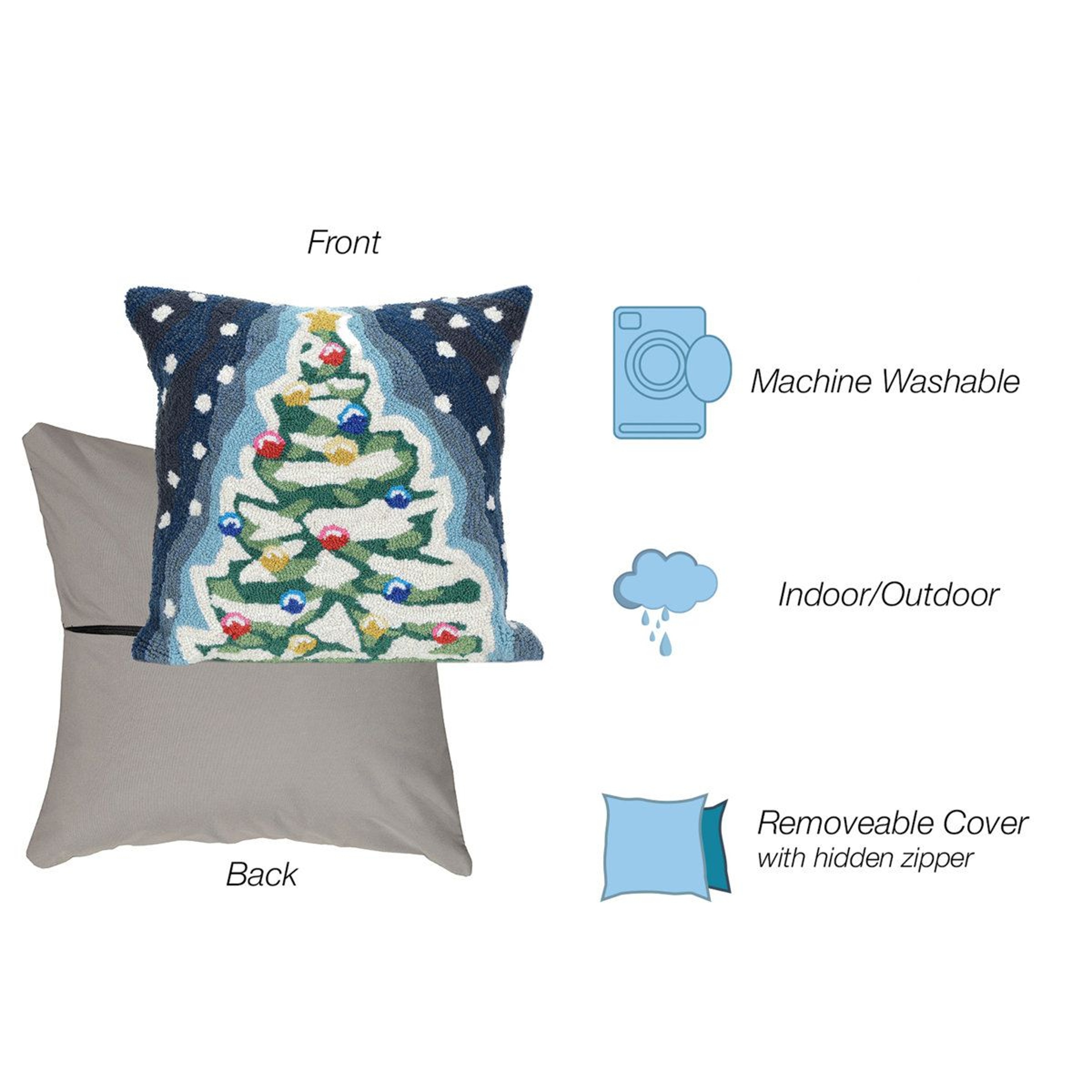 Lush Decor Christmas Tree Outdoor Throw Pillow With Insert 2