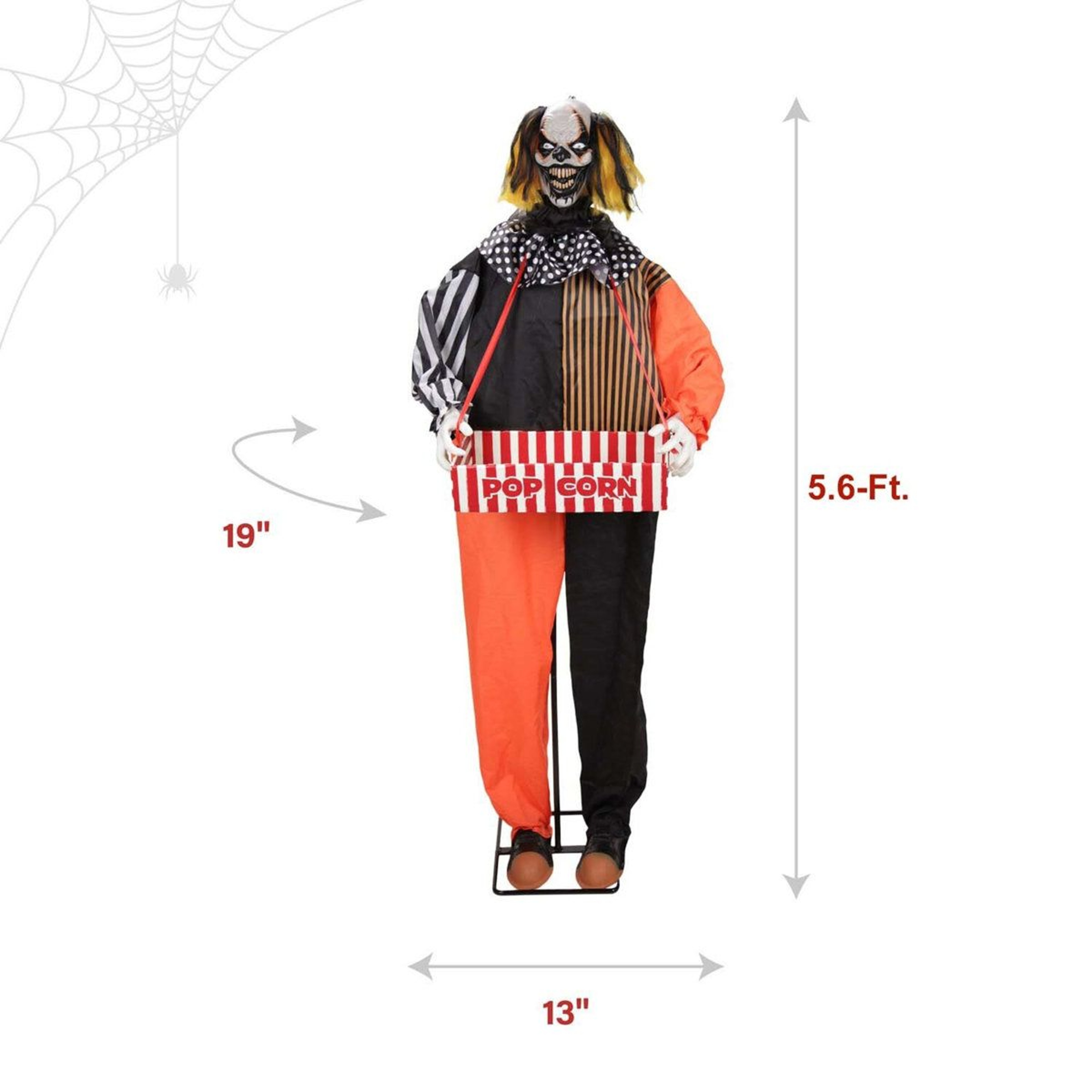 Haunted Hill Farm 55 Ft Jump Scare Clown Halloween Animatronic With Pop Up Head 13