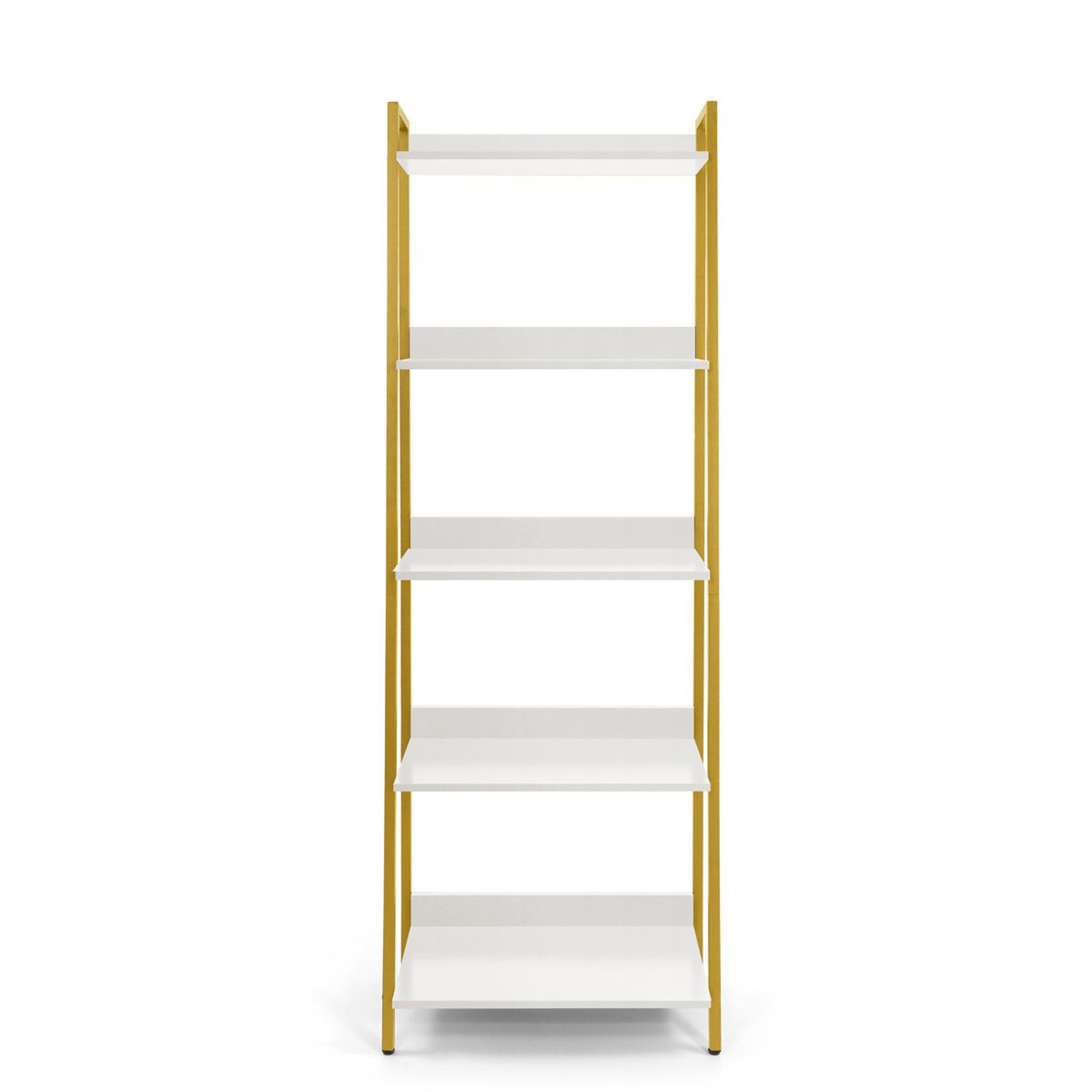 5 Tier Ladder Bookshelf Industrial Bookcase Storage Rack Organizer 3