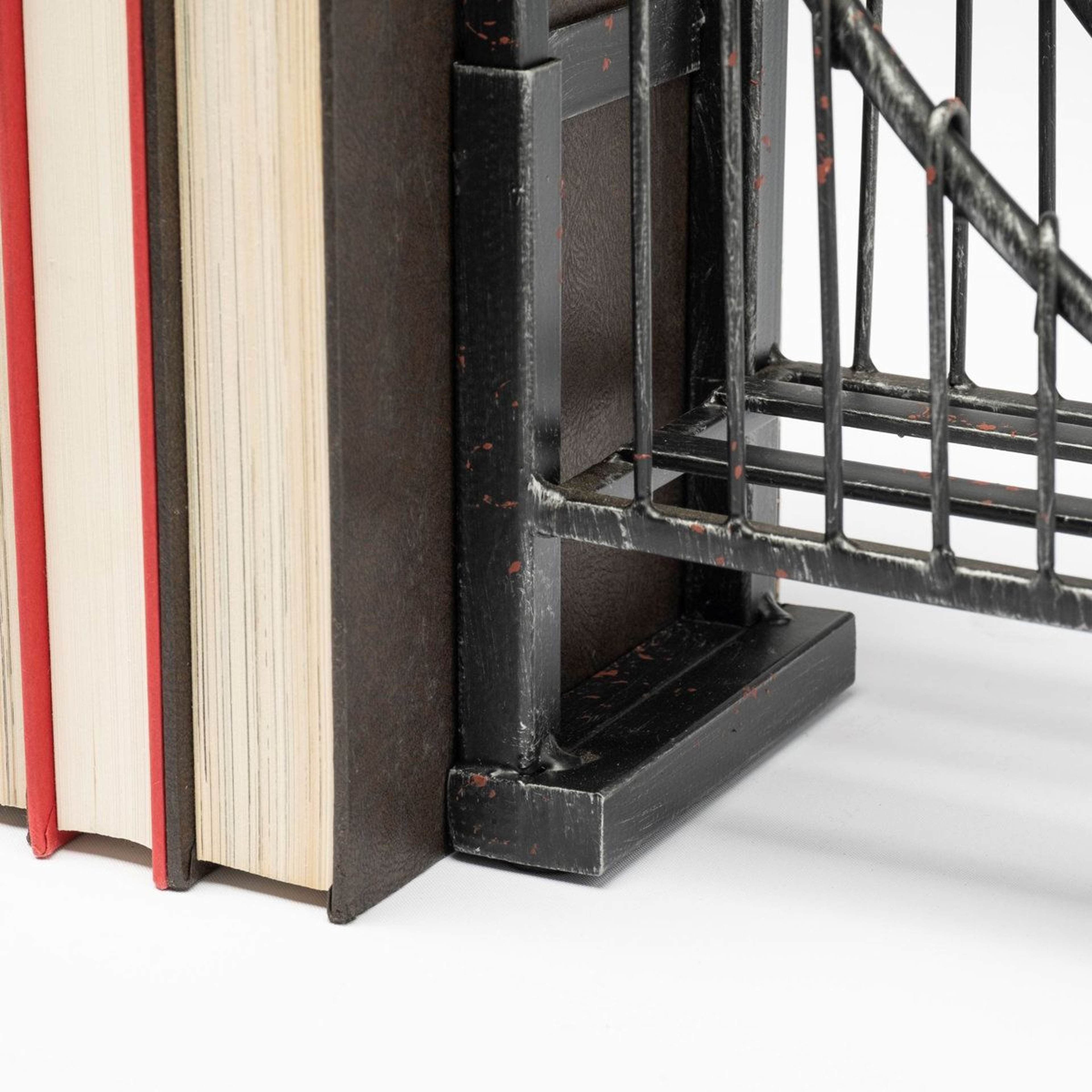 Industrial Metal Suspension Bridge Bookends Set Of 2 6