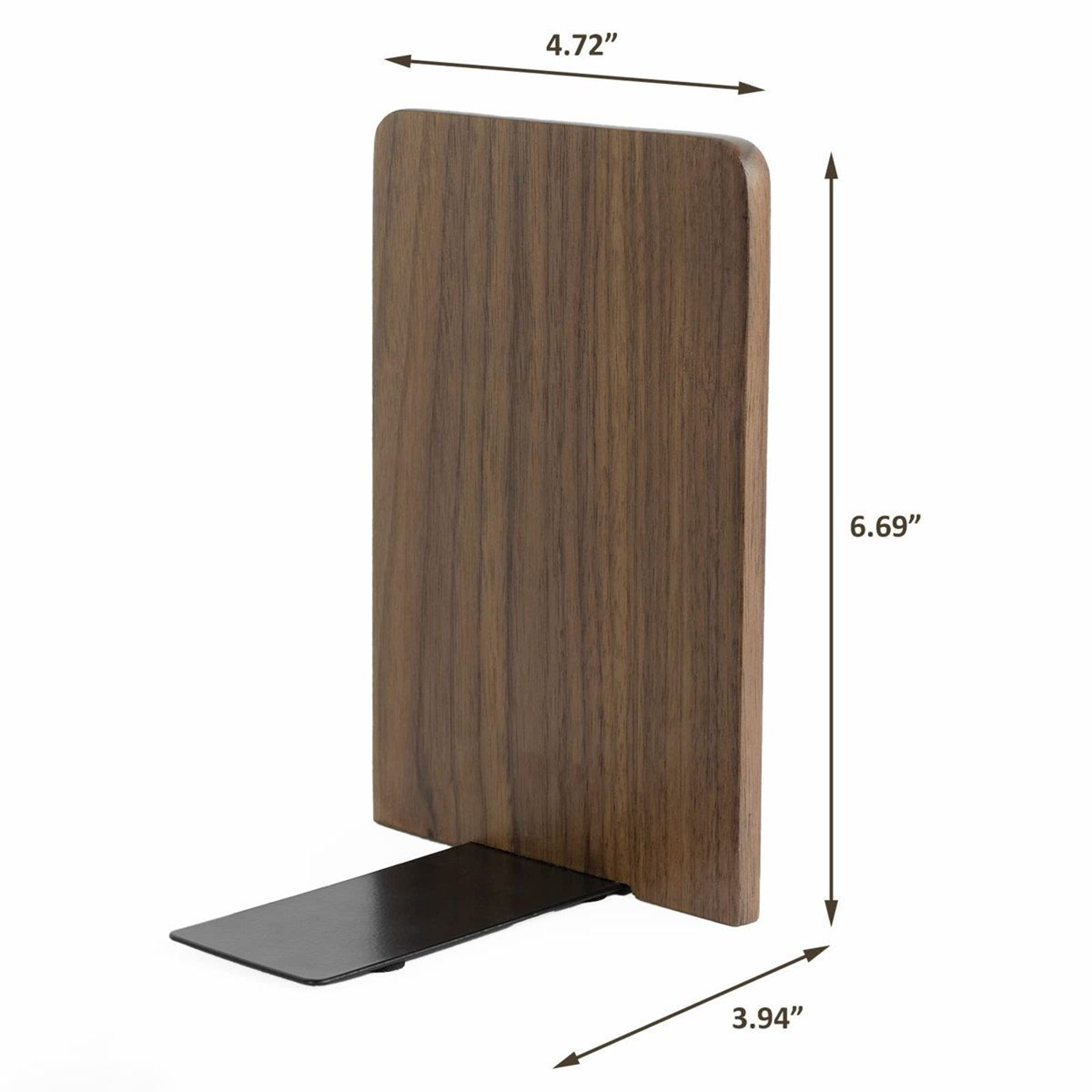 Solid Walnut Wood Bookends For Heavy Books Heavy Duty NonSkid Desk Organizer 2