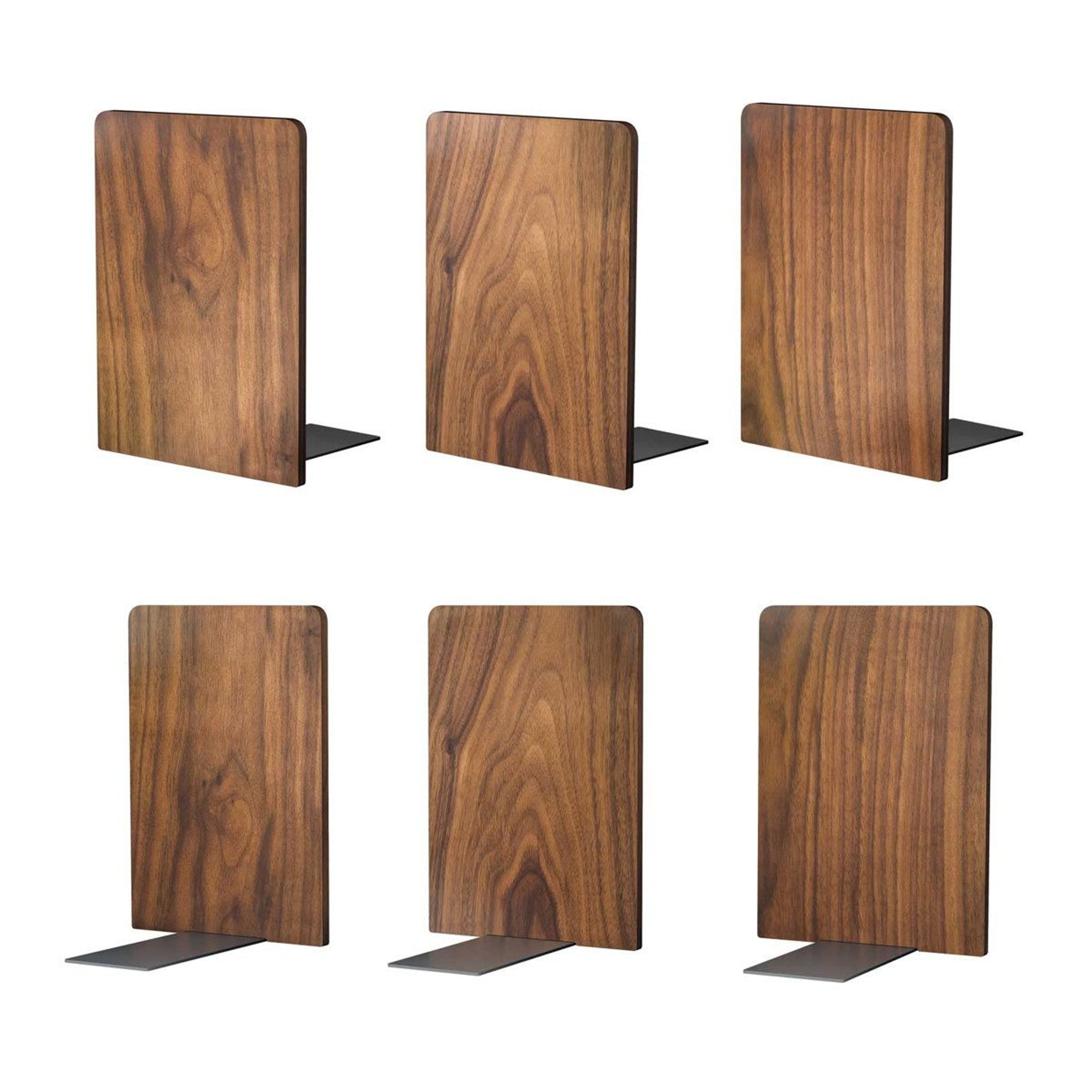 Solid Walnut Wood Bookends For Heavy Books Heavy Duty NonSkid Desk Organizer 0