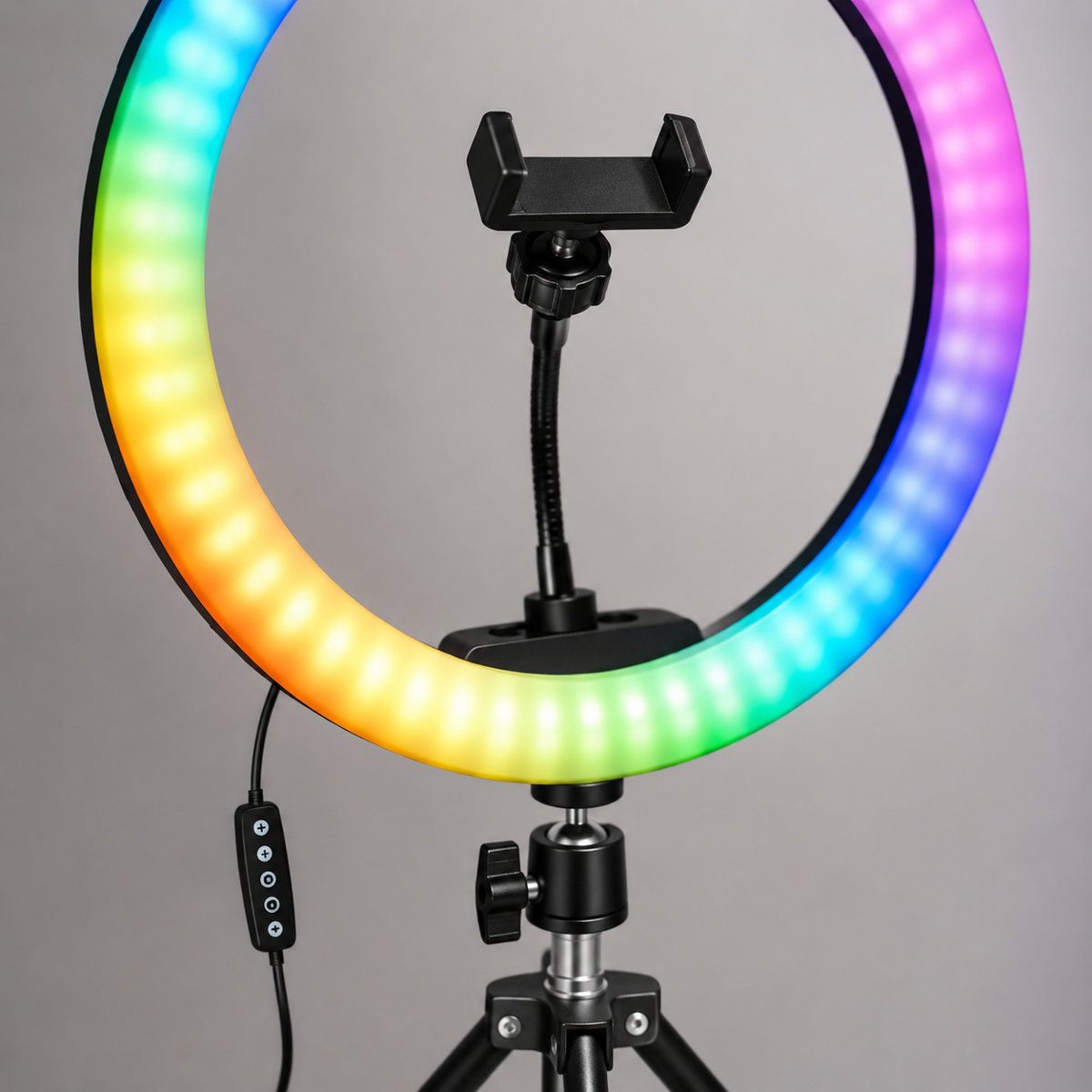 10 Inch RGB Ring Light With 63 Inch Tripod And Phone Holder Dimmable 1