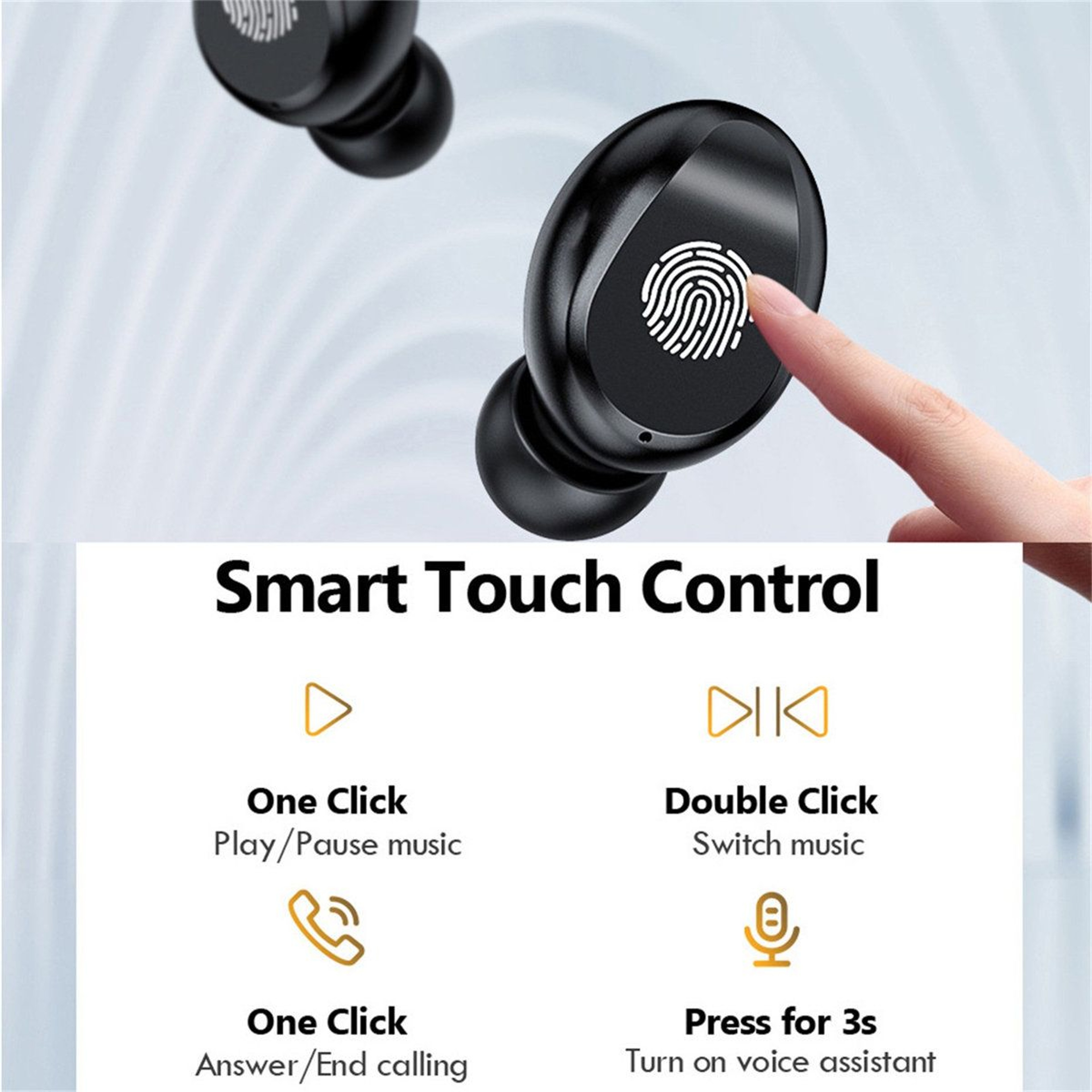 Rebrilliant Wireless Bluetooth 50 InEar Earbuds With Digital Display And IPX7 Water Resistance 4