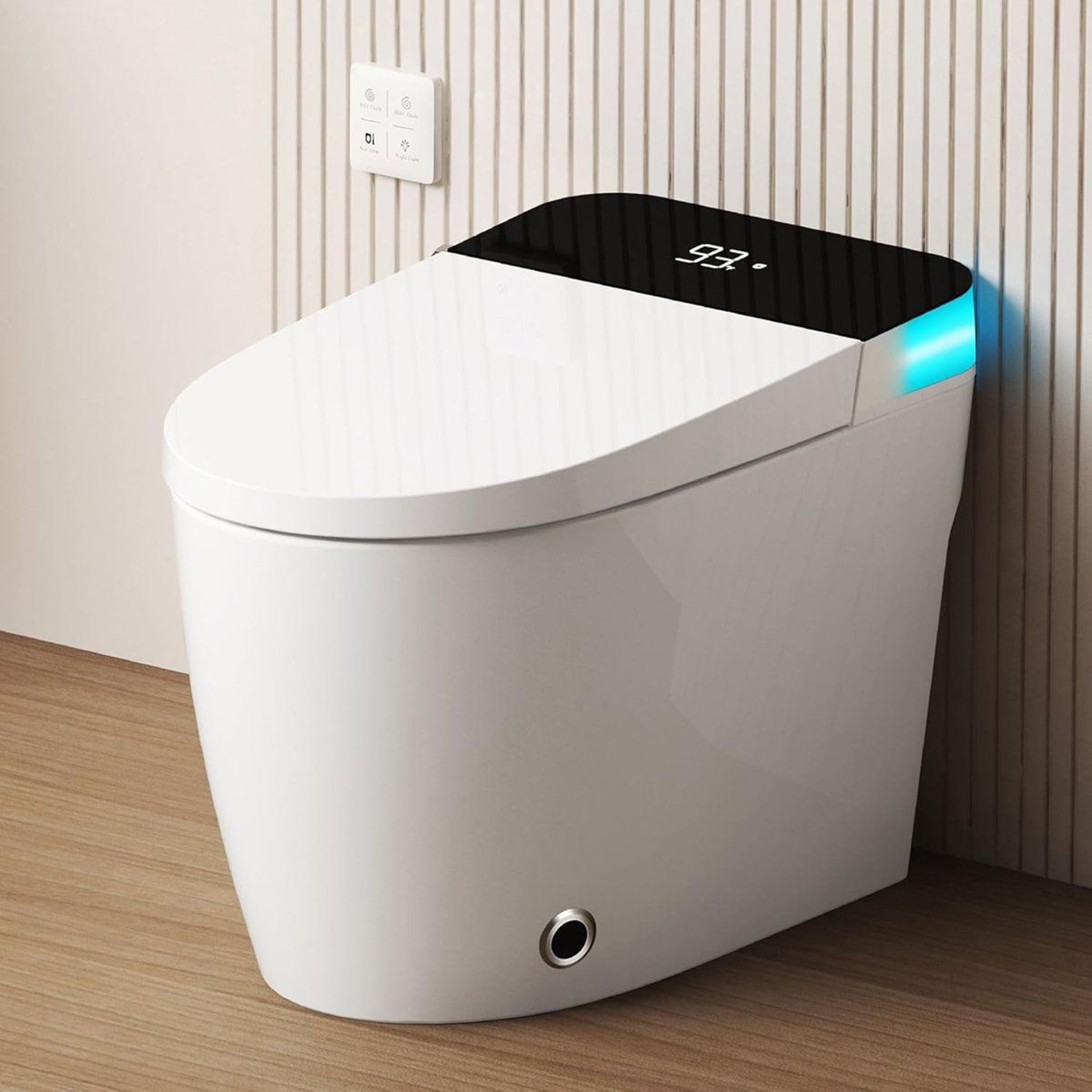Smart Toilet With Heated Seat Automatic Flush Remote Night Light And Dual Flush 0