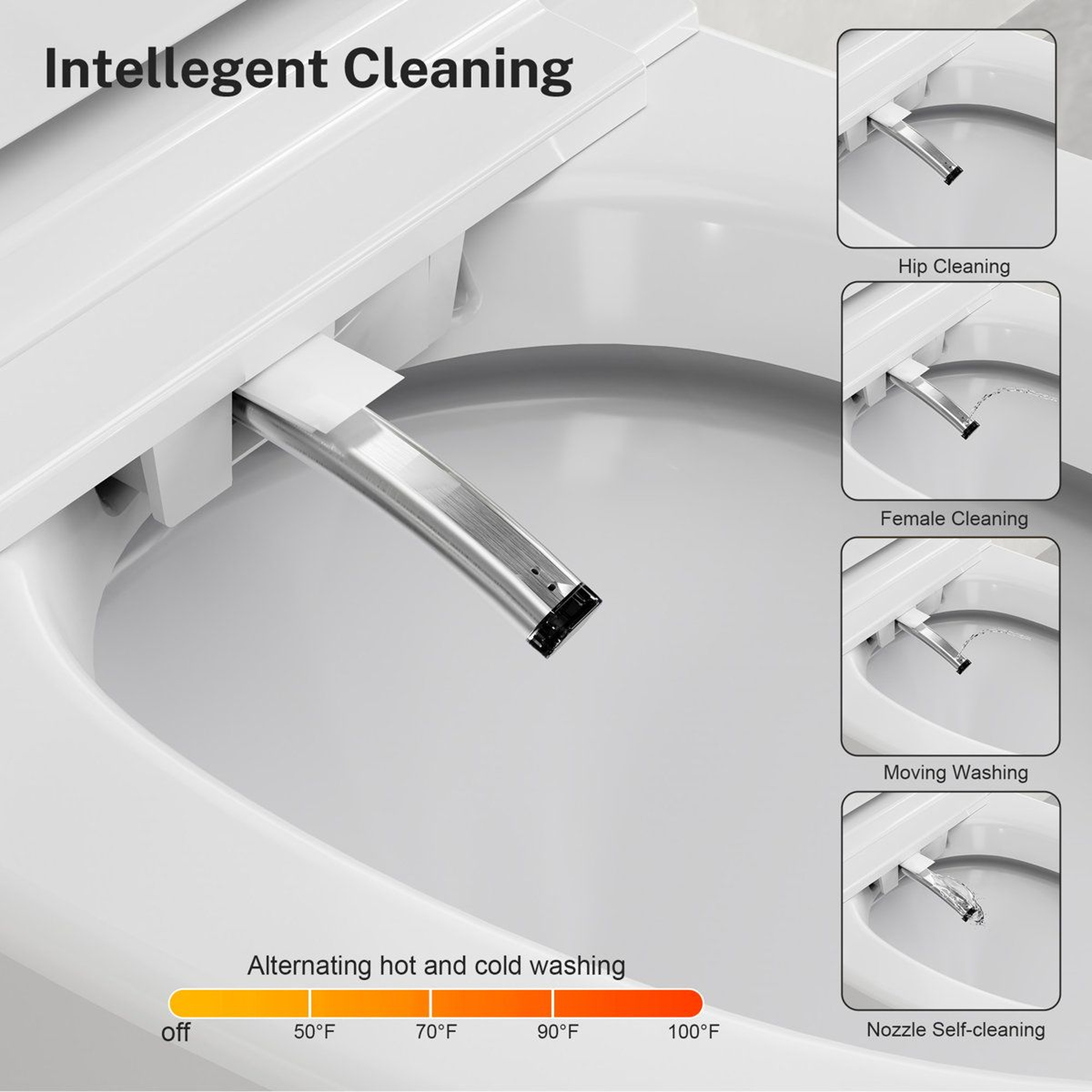 Smart Toilet With UV Sterilization Heated Seat Auto Flush And Bidet Wash 6