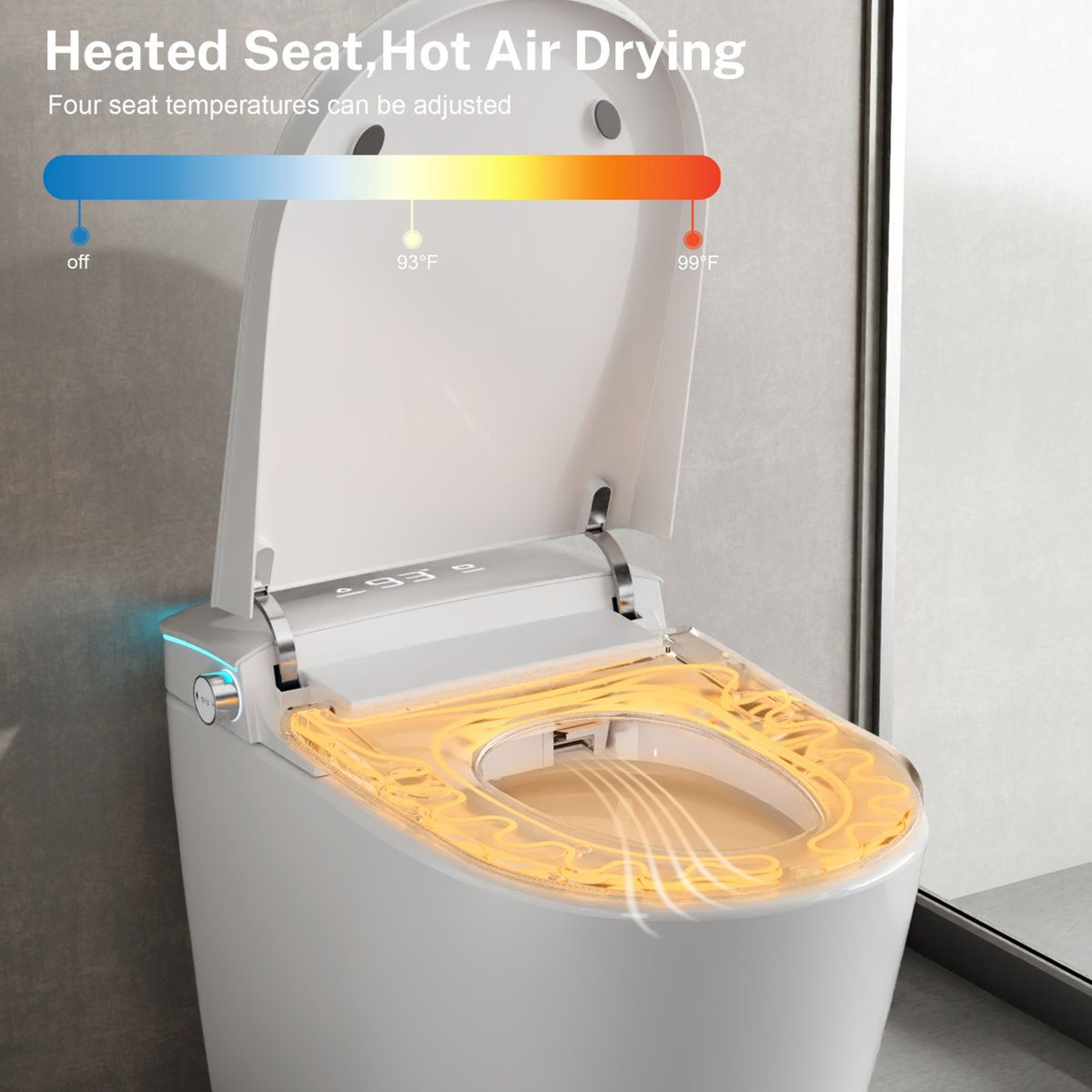 Smart Toilet With UV Sterilization Heated Seat Auto Flush And Bidet Wash 4