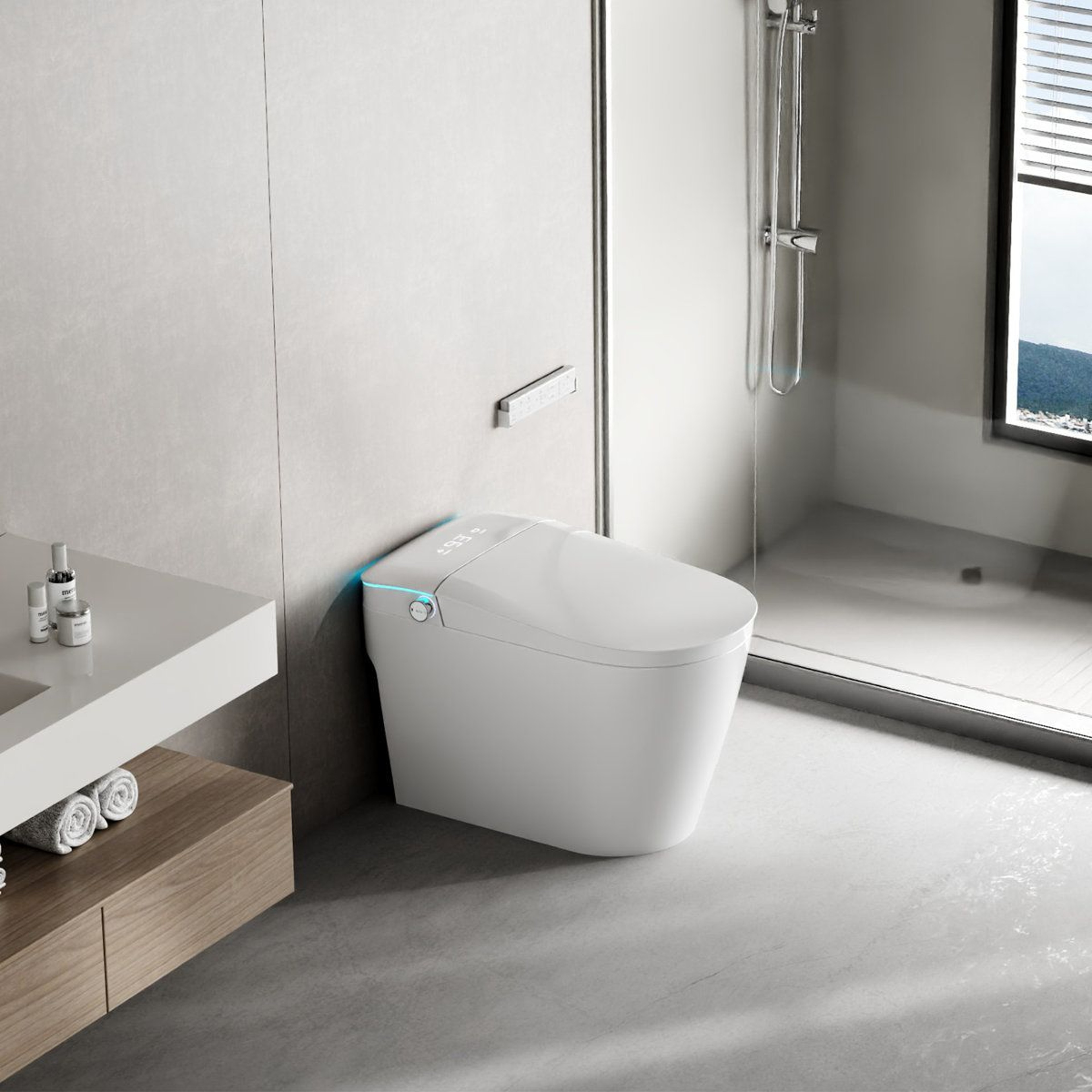 Smart Toilet With UV Sterilization Heated Seat Auto Flush And Bidet Wash 0