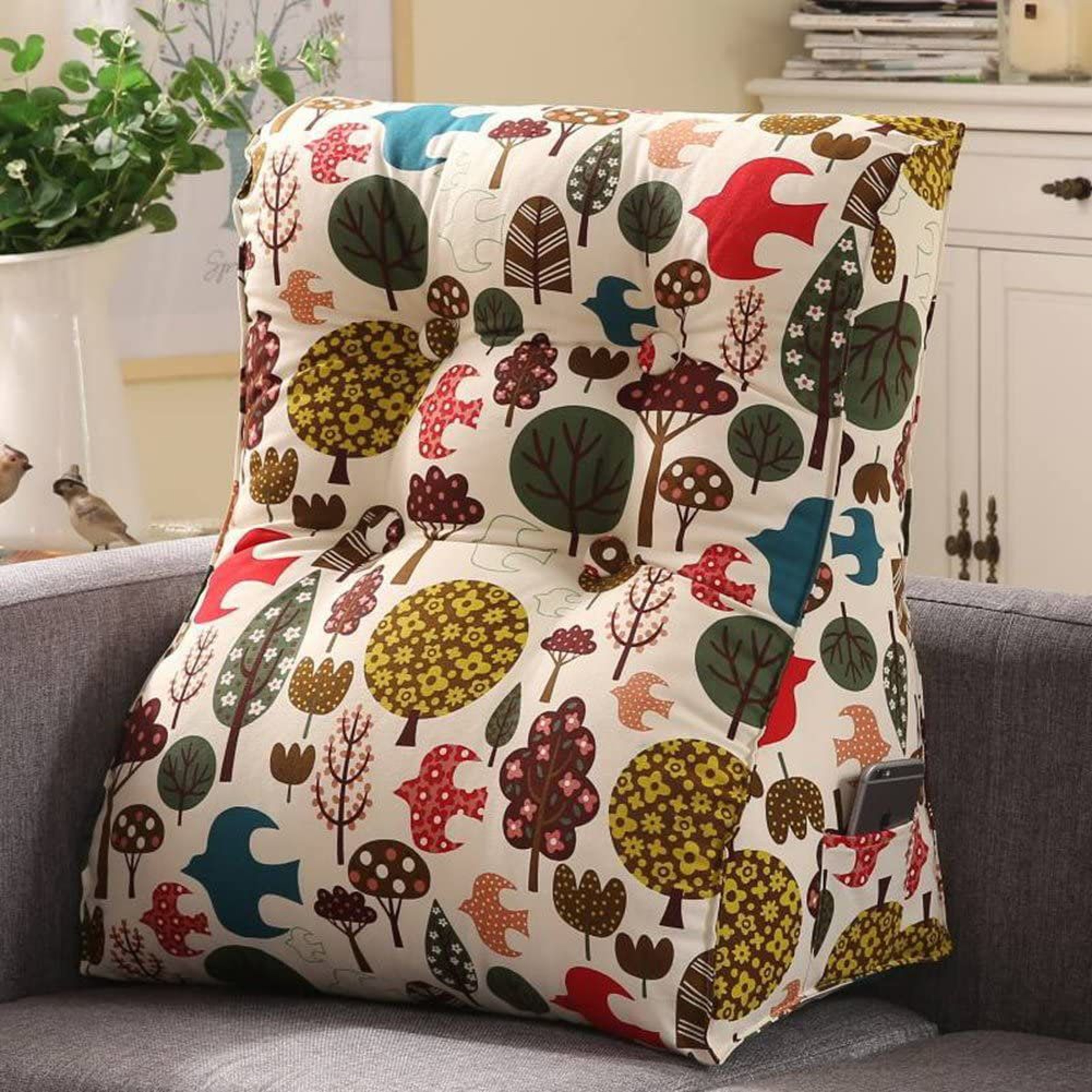 Contoured Wedge Reading Pillow With Back Support For Bed Sofa And Lounging 0