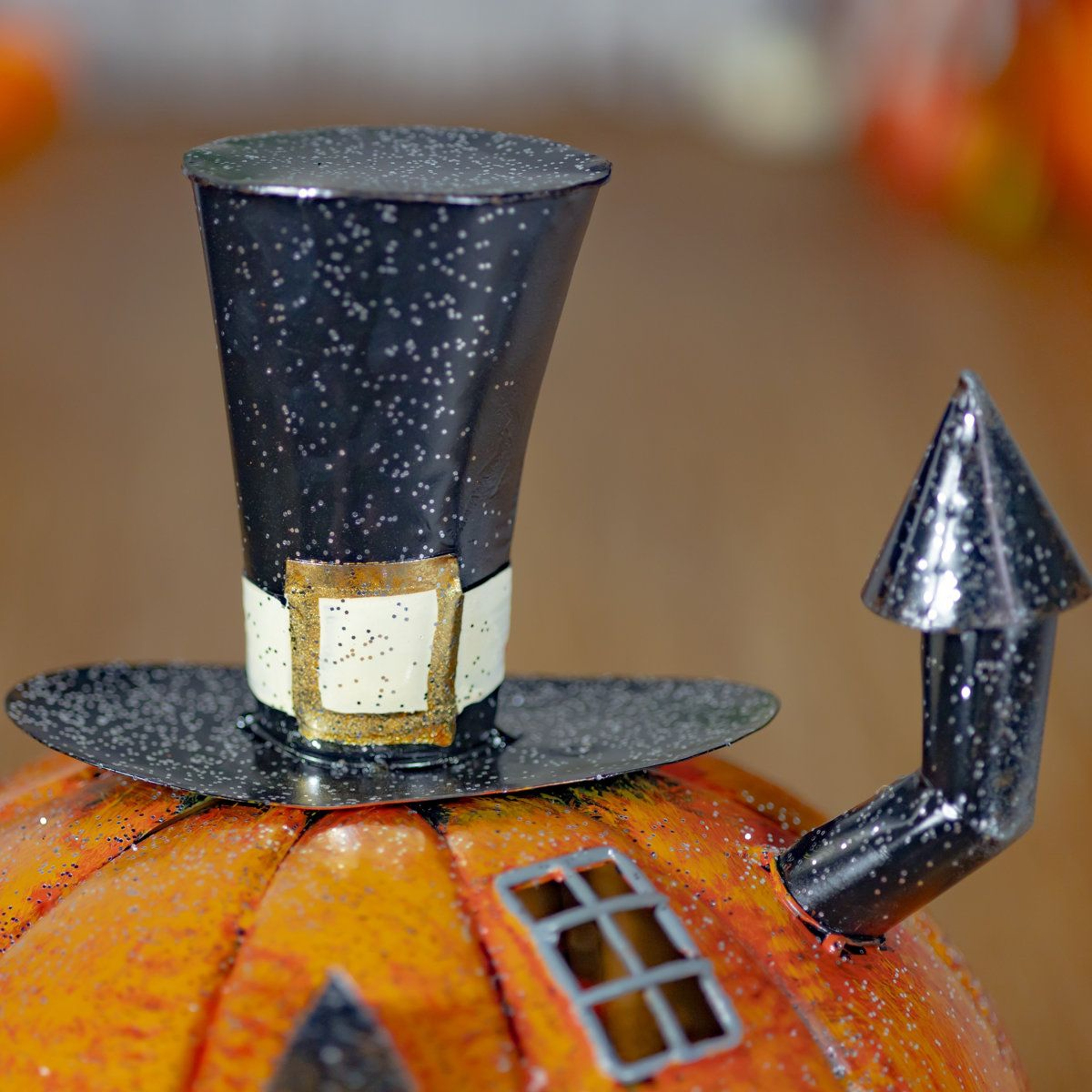 Haunted Forest Metal Halloween Carriage Candleholder 5