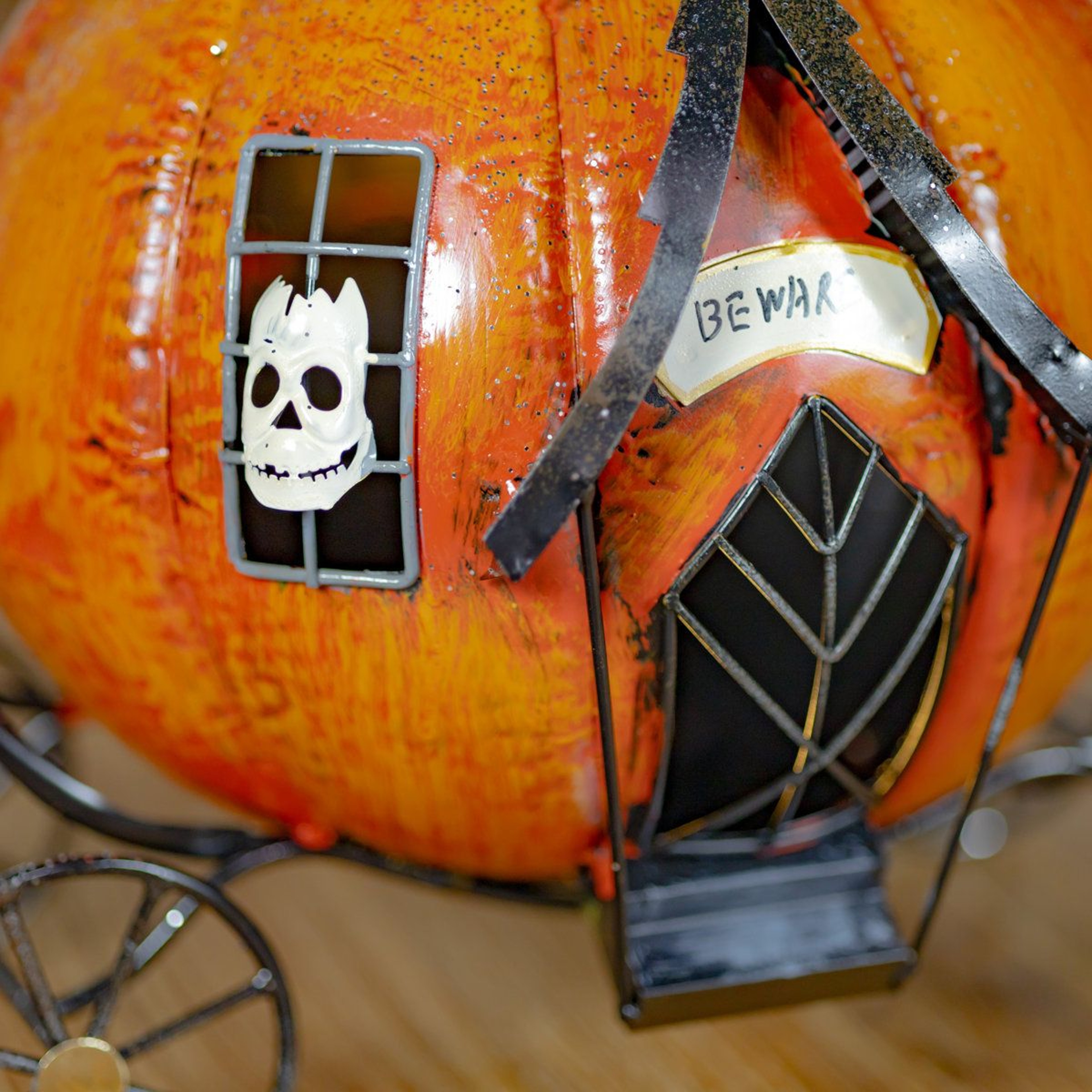 Haunted Forest Metal Halloween Carriage Candleholder 4