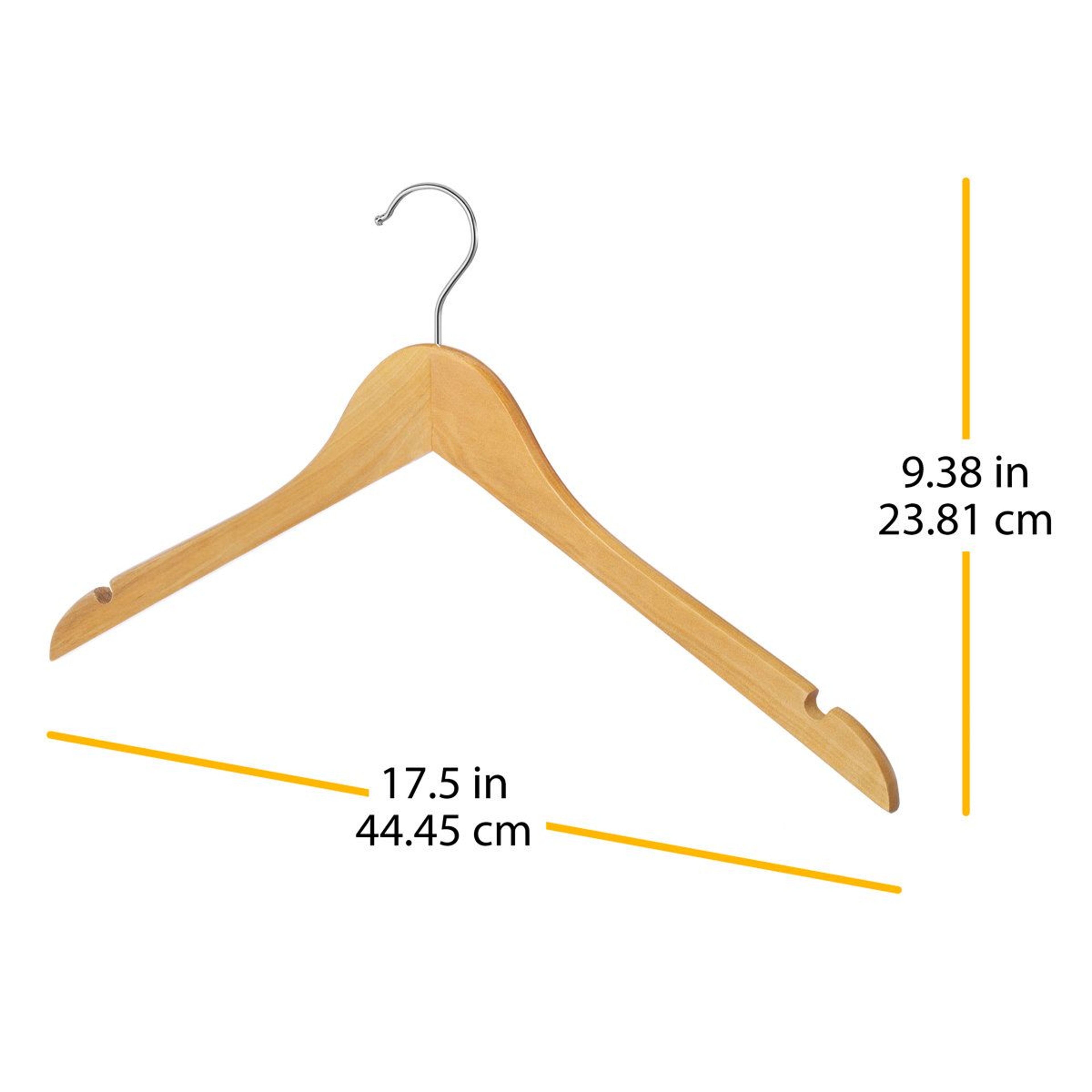 Solid Wood Standard Hangers With 360 Degree Swivel Hooks Set Of 5 3