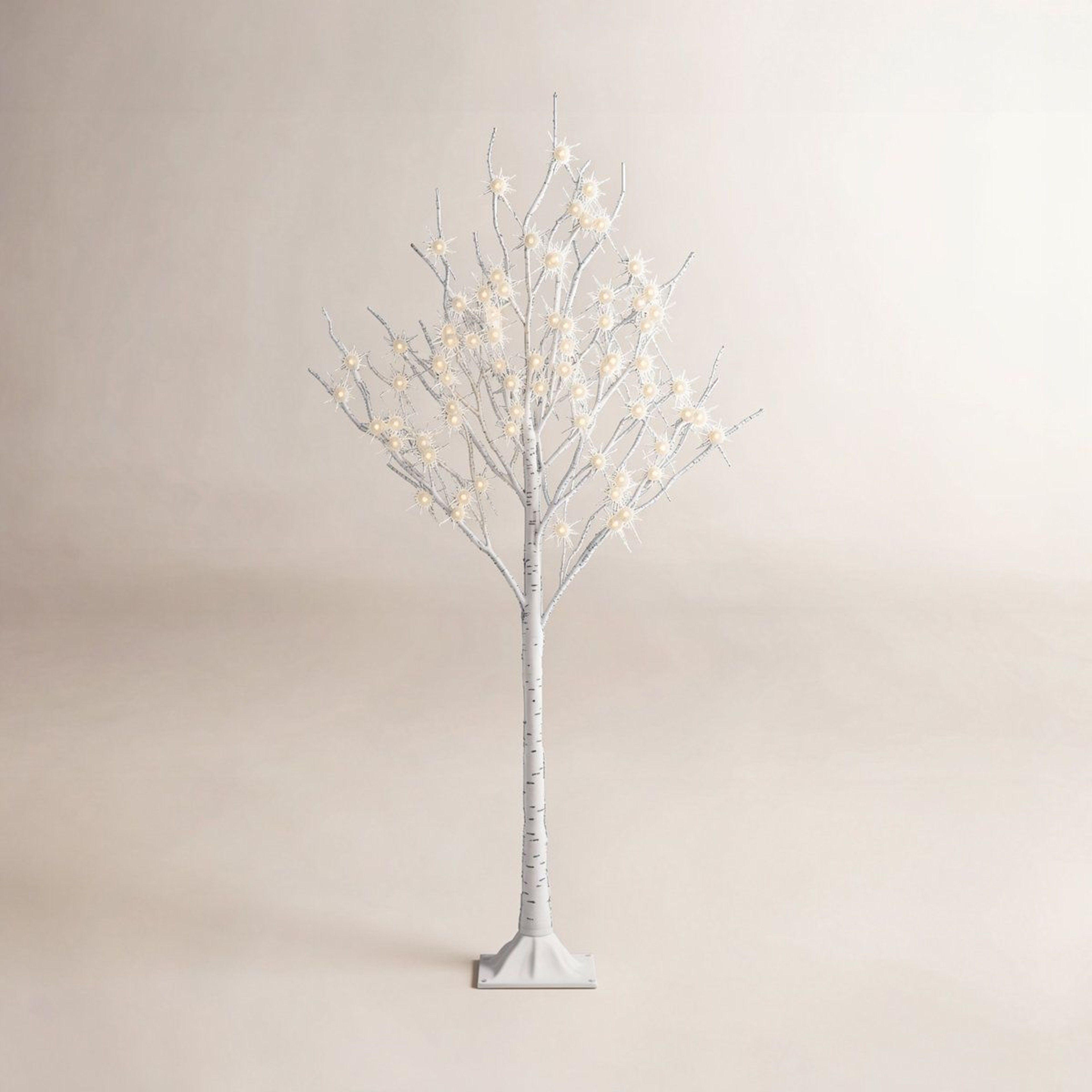 6 Ft PreLit Birch Tree With 72 Warm White LED Lights 0