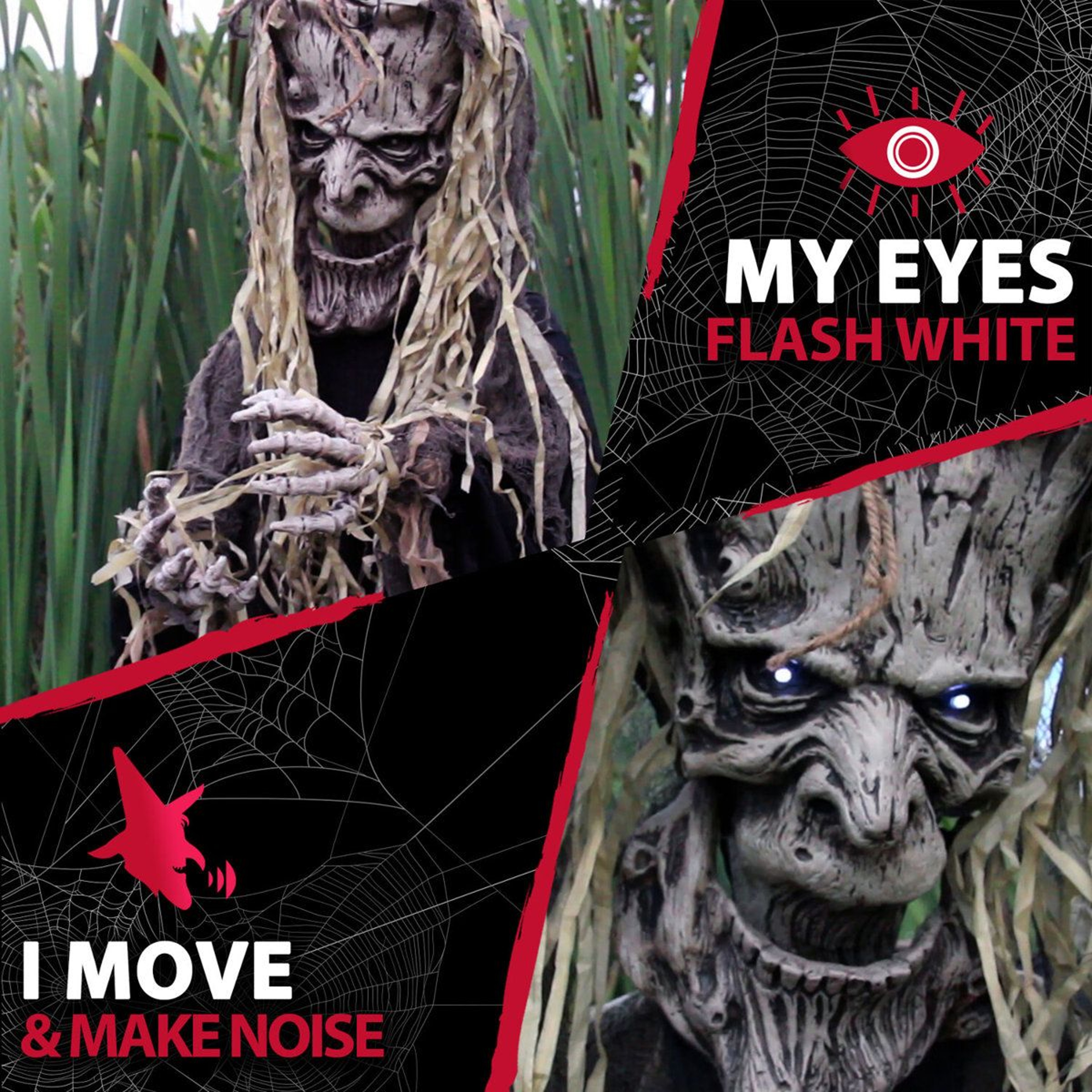 625 Ft Scary Talking Tree Man Animatronic With Light Sound And Moving Mouth 9