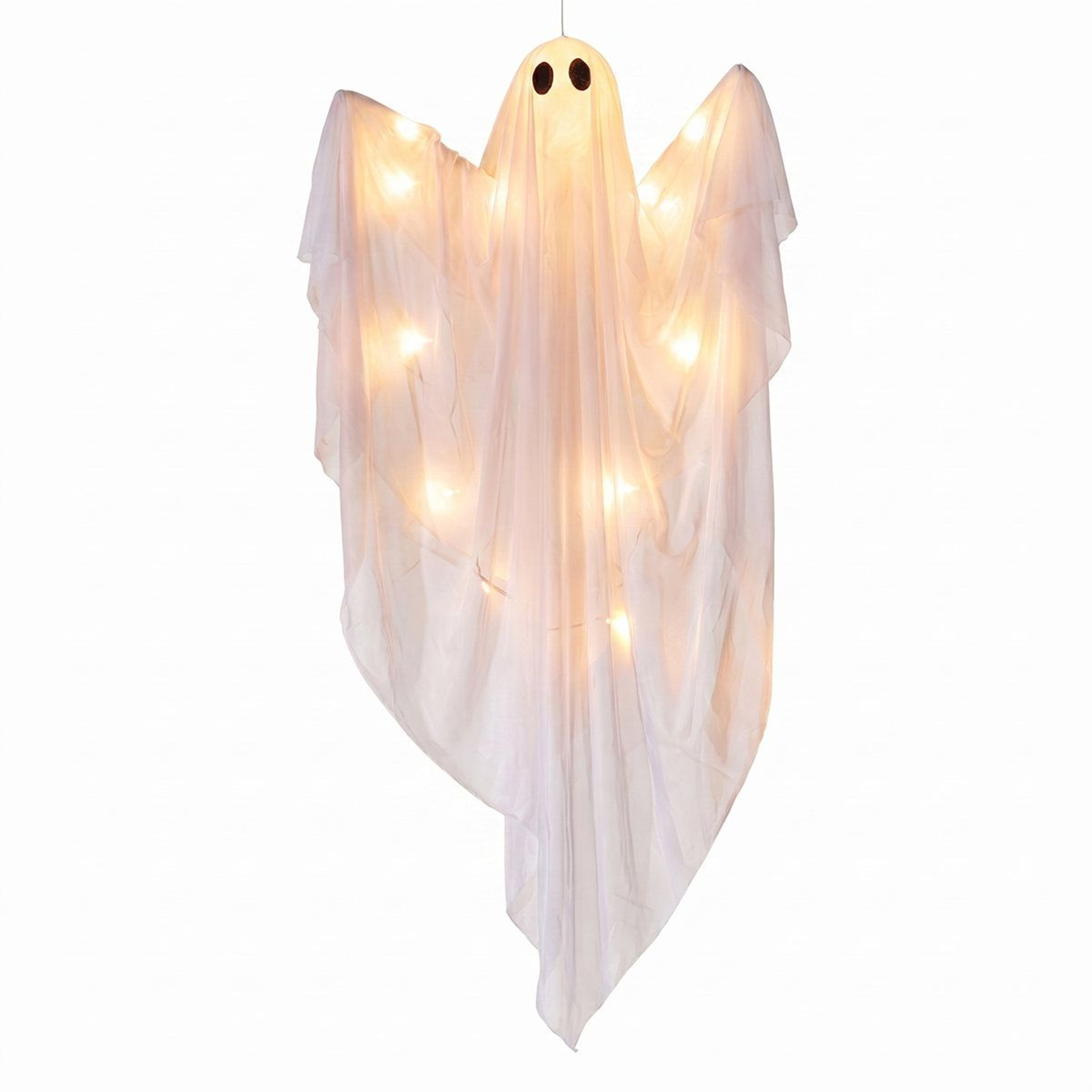 47 Inch Halloween Hanging Ghost With Warm White LED Light 0