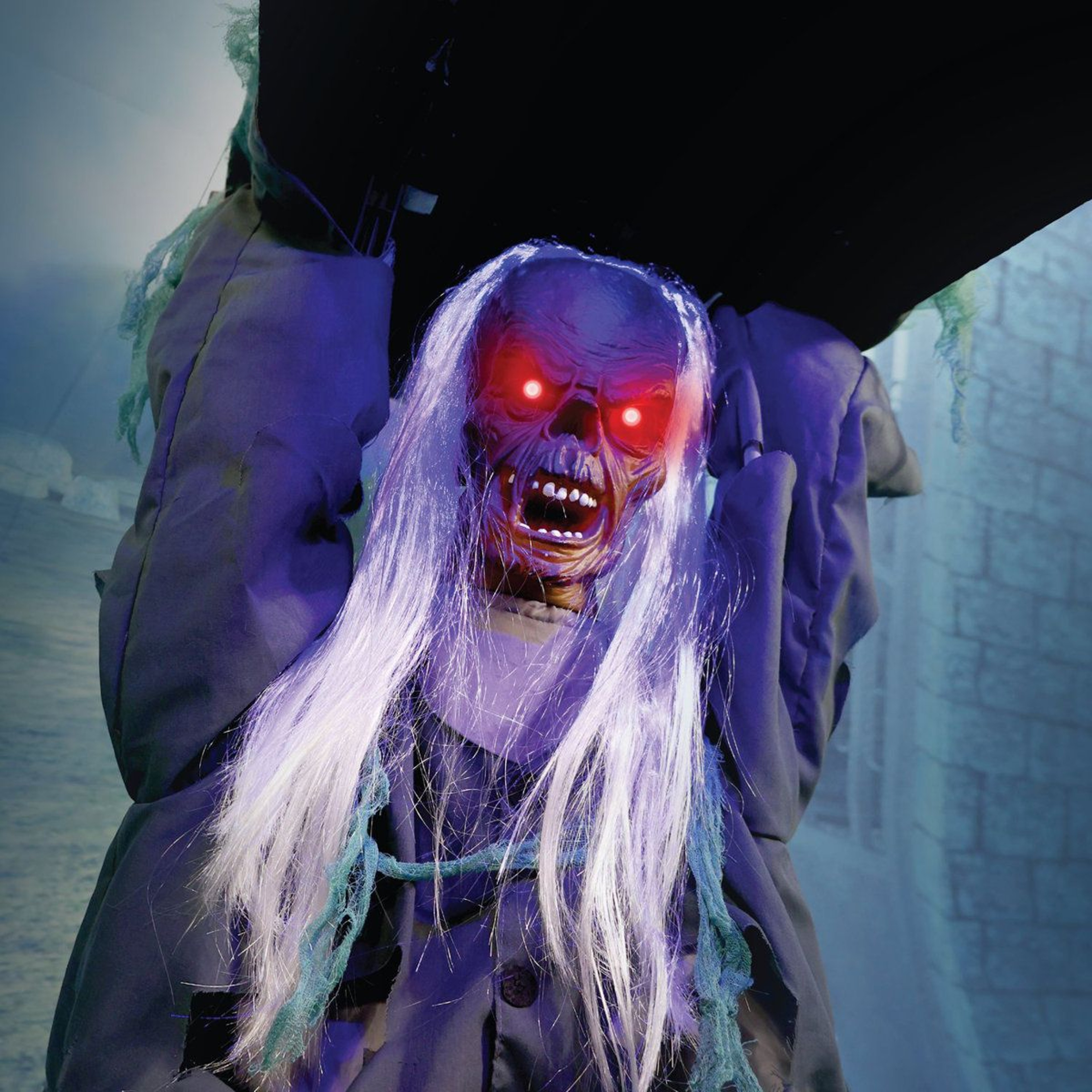 Sound Activated Zombie Tombstone Lifter Animatronic With LED Eyes 12