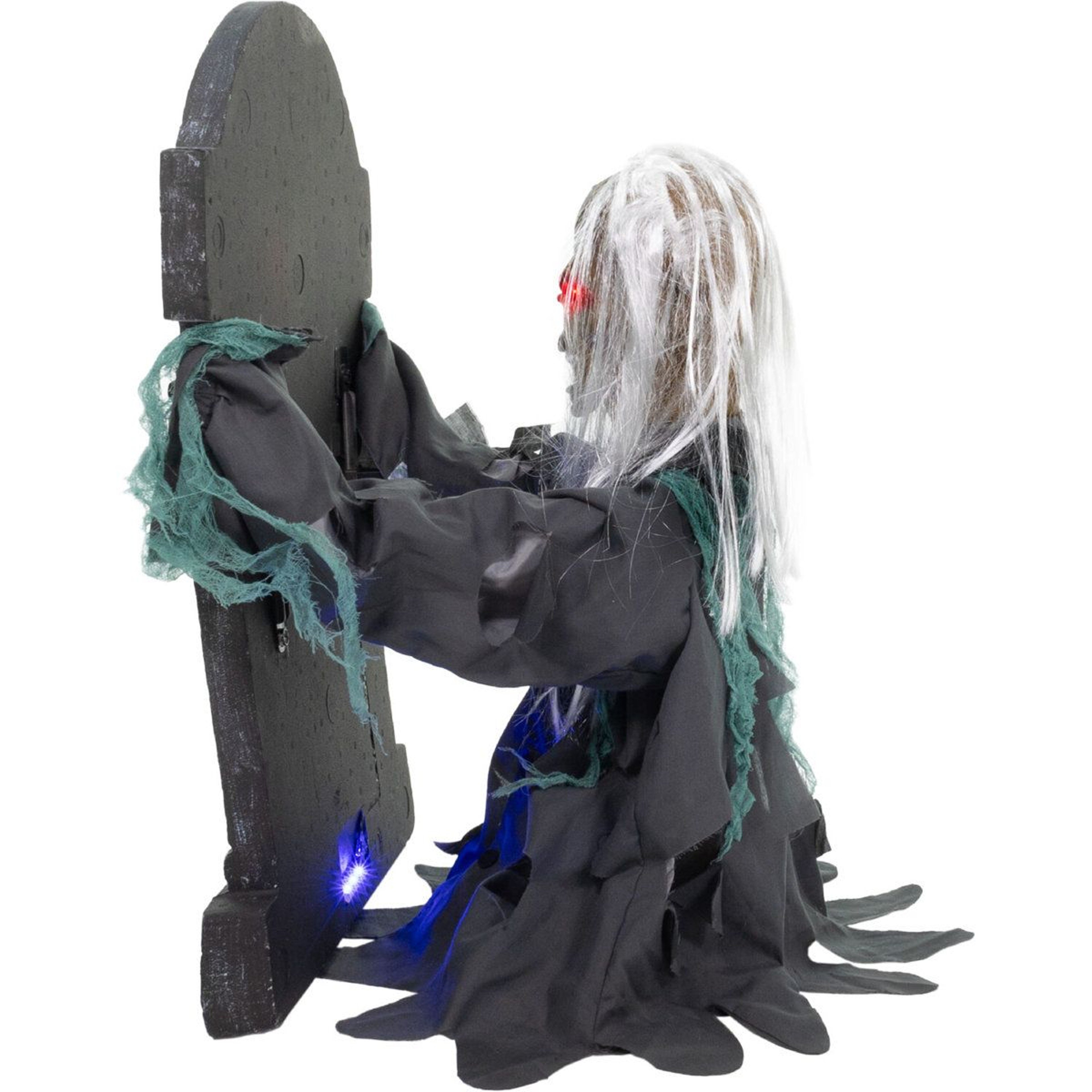 Sound Activated Zombie Tombstone Lifter Animatronic With LED Eyes 8