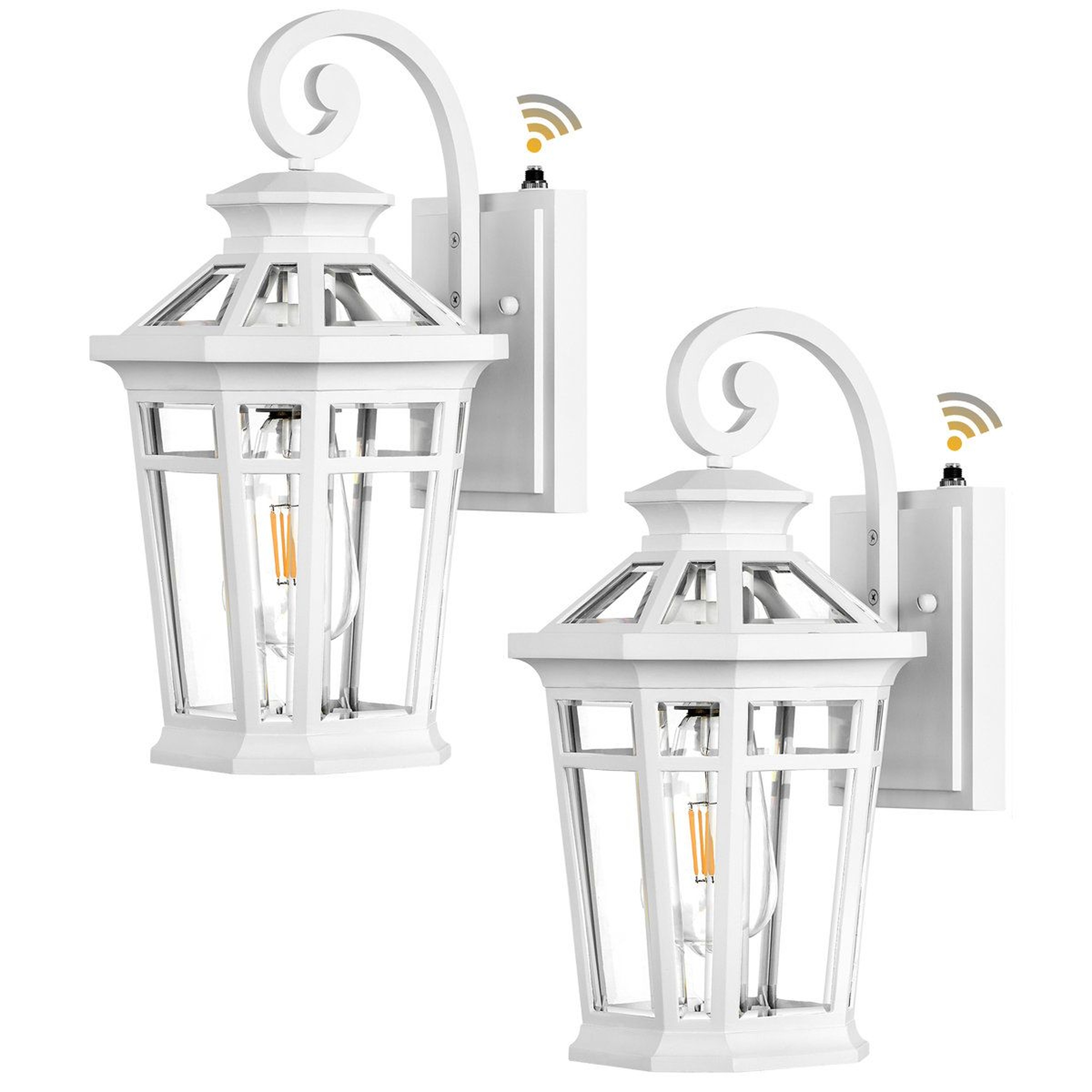 2 Pack Outdoor Wall Lanterns With Dusk To Dawn Sensor 0