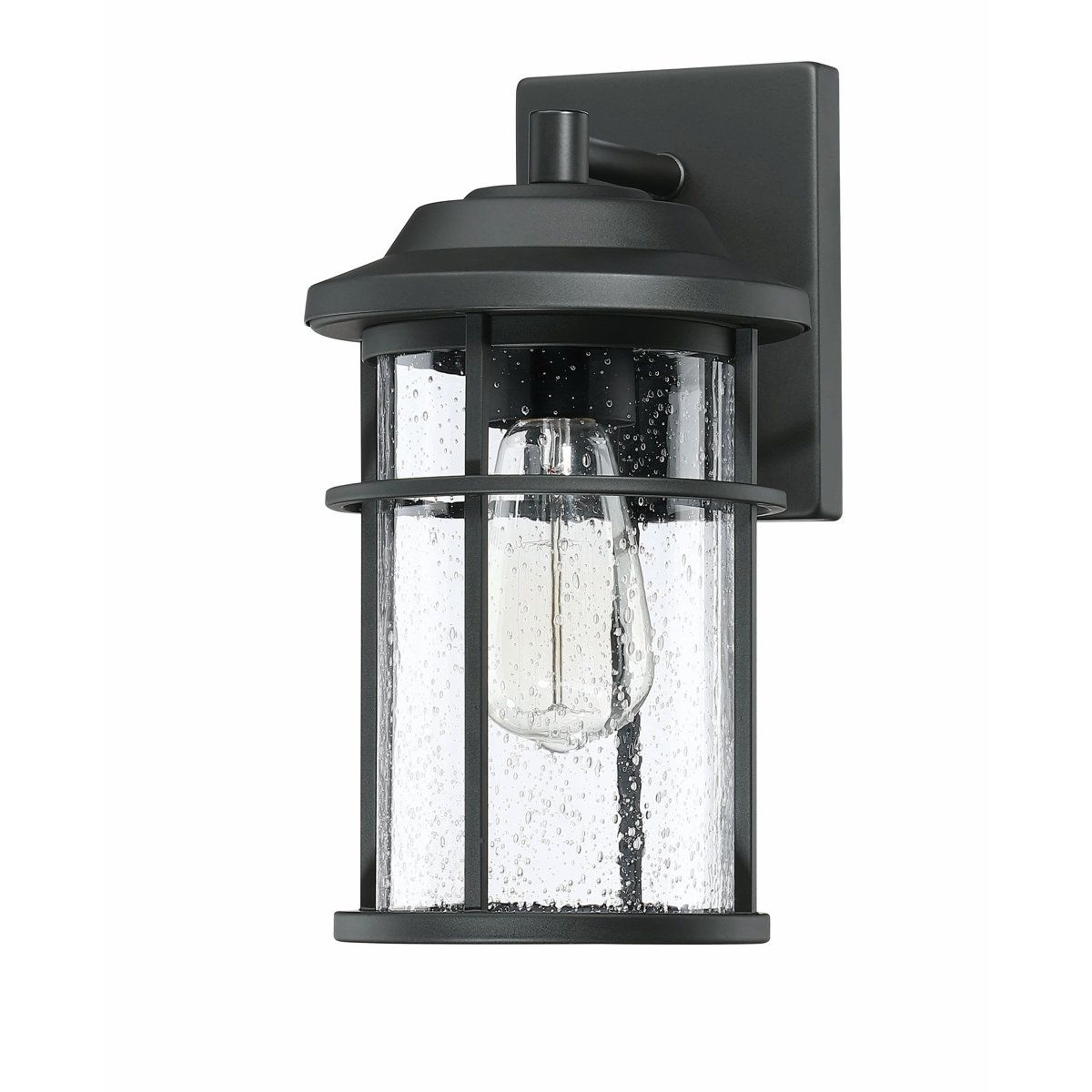 Outdoor Wall Lantern With Seeded Glass And Matte Black Finish 3