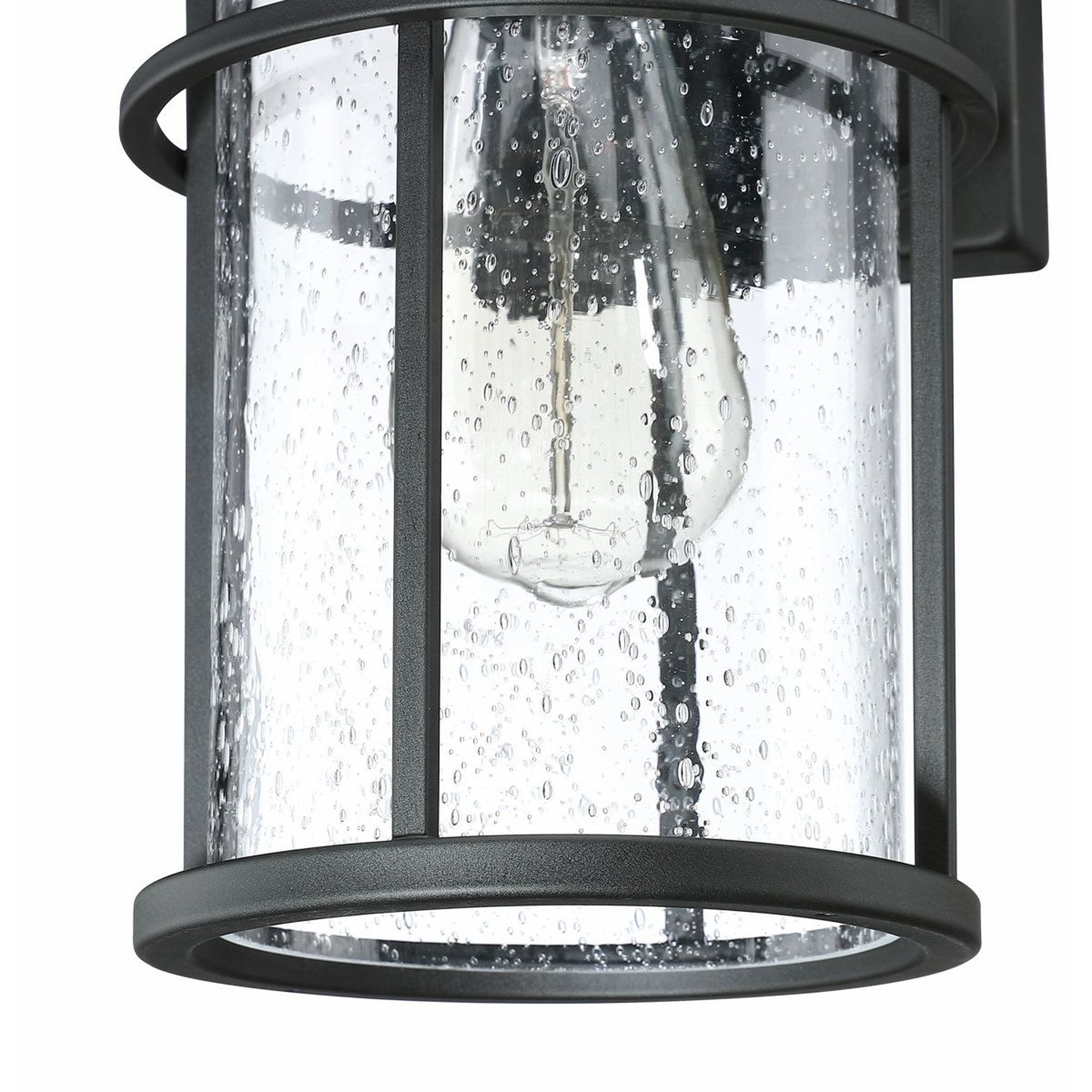 Outdoor Wall Lantern With Seeded Glass And Matte Black Finish 4
