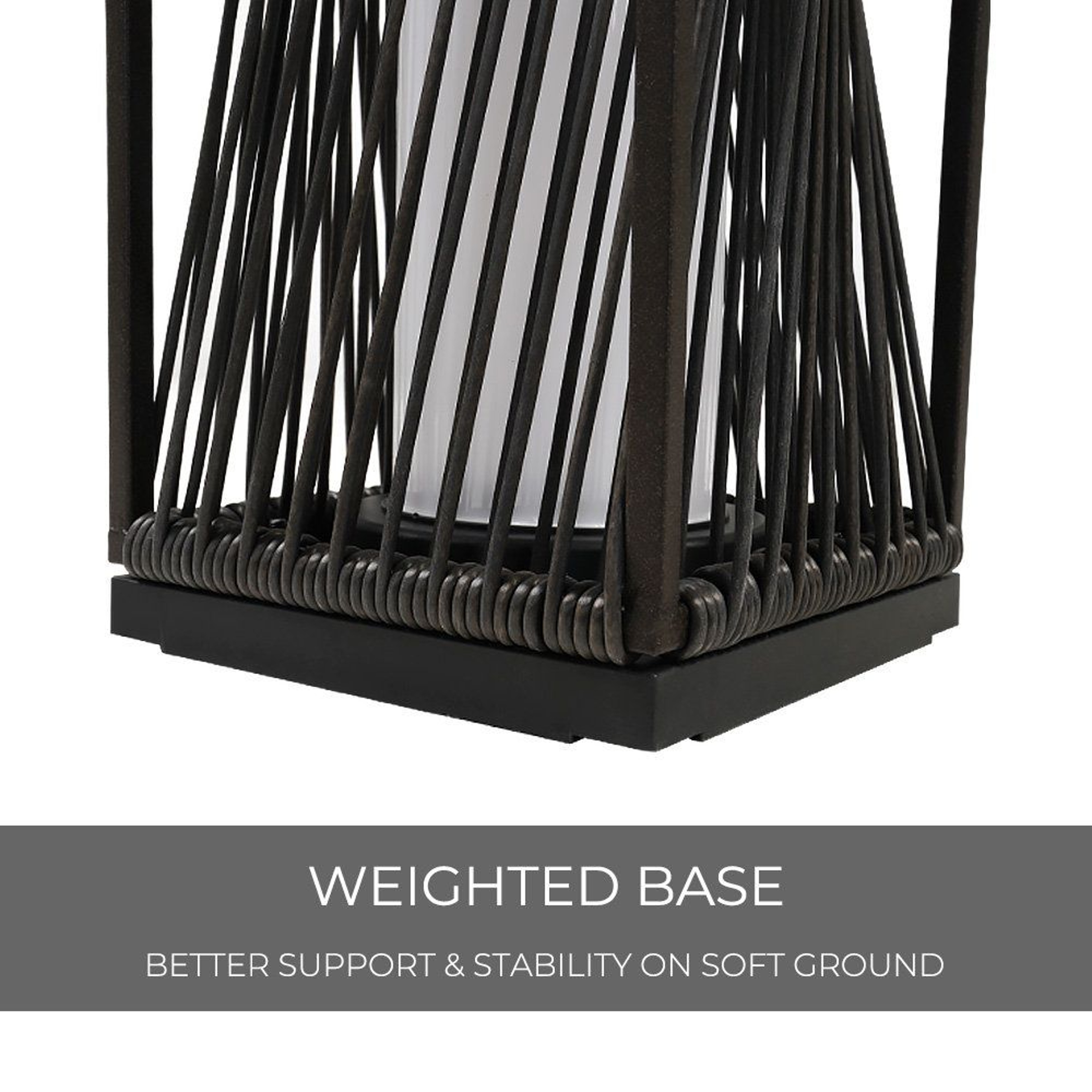 Solar Powered Wicker Outdoor Floor Lamps Set Of 2 With Integrated LED 6