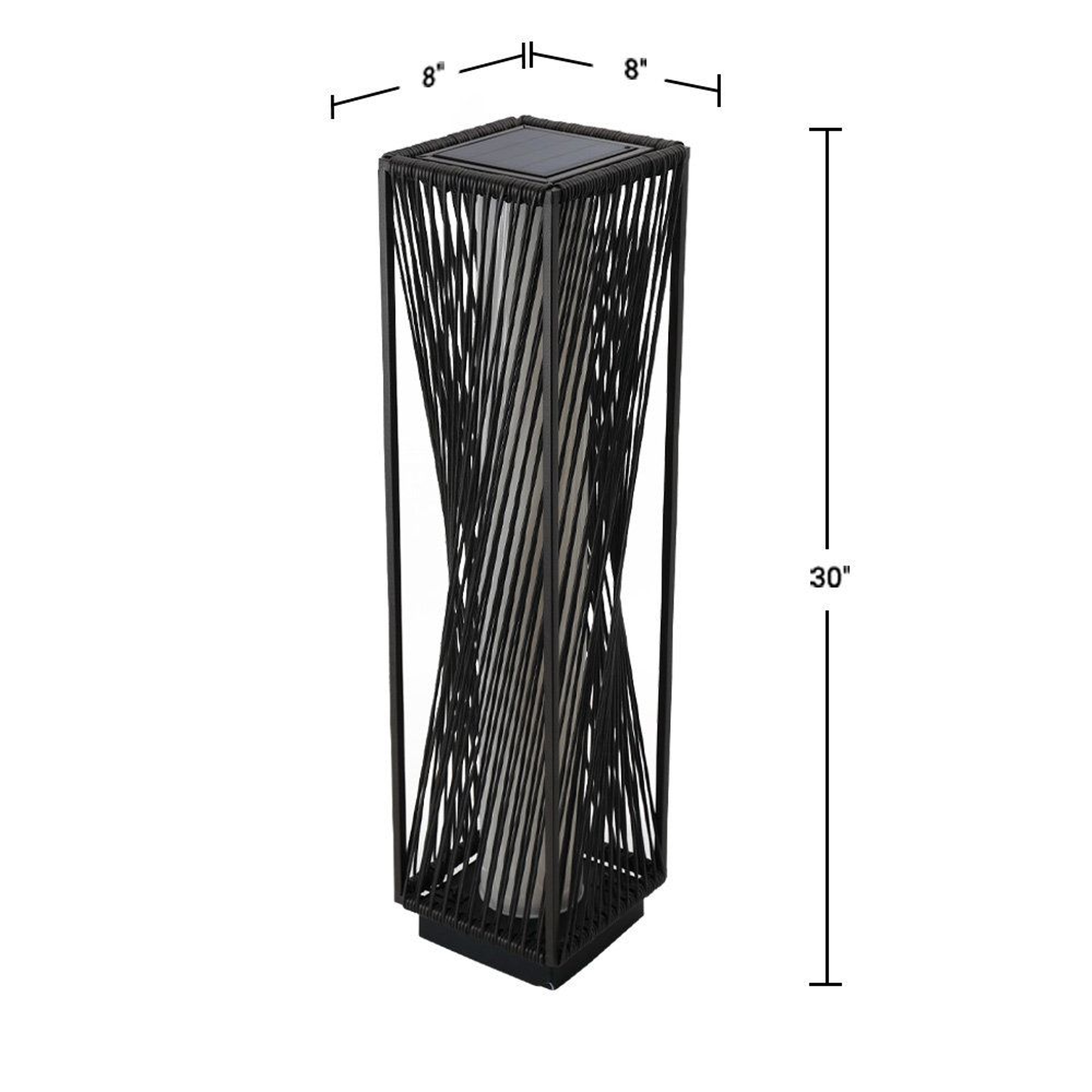 Solar Powered Wicker Outdoor Floor Lamps Set Of 2 With Integrated LED 2