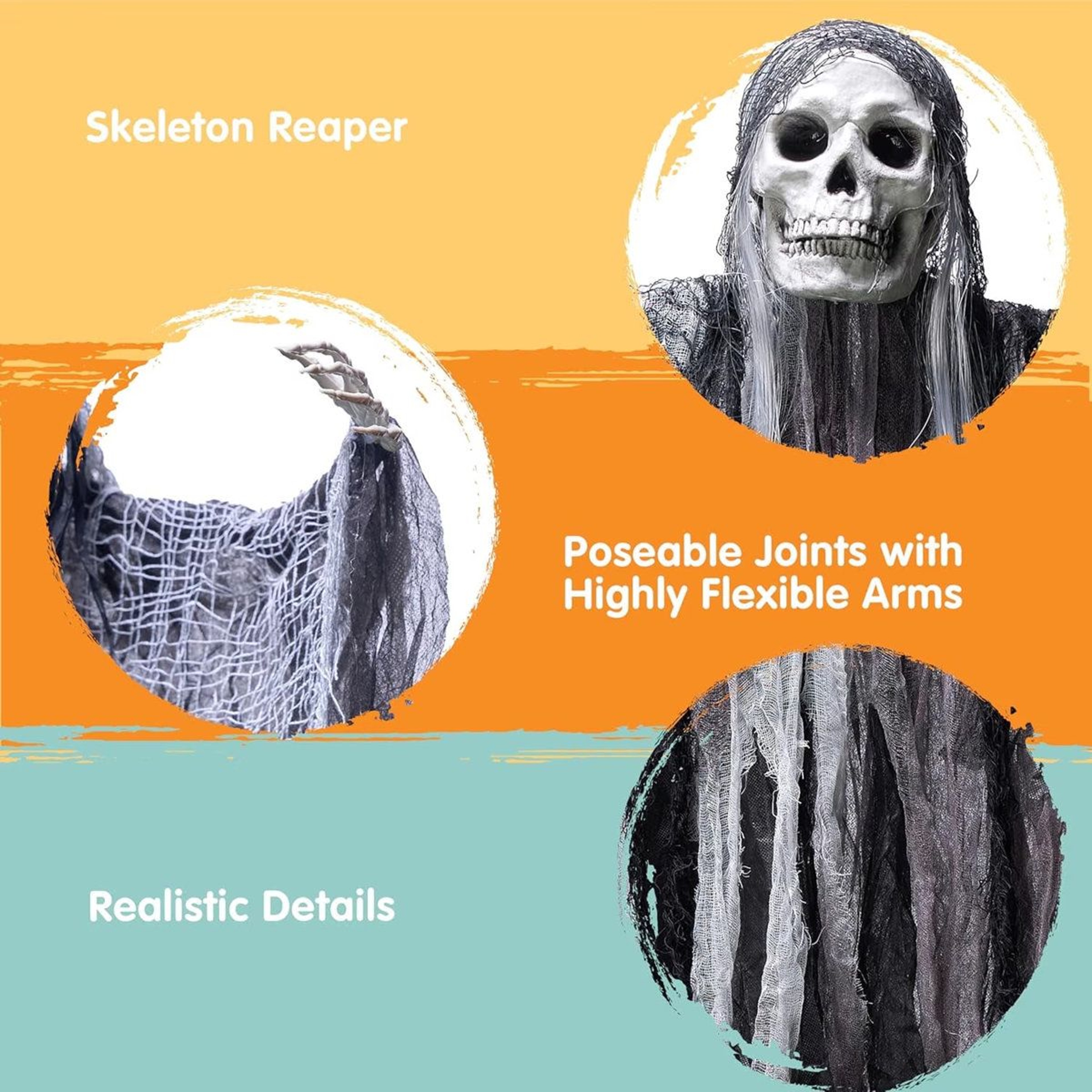 2 Piece Halloween Hanging Grim Reaper Decorations Set Outdoor 5