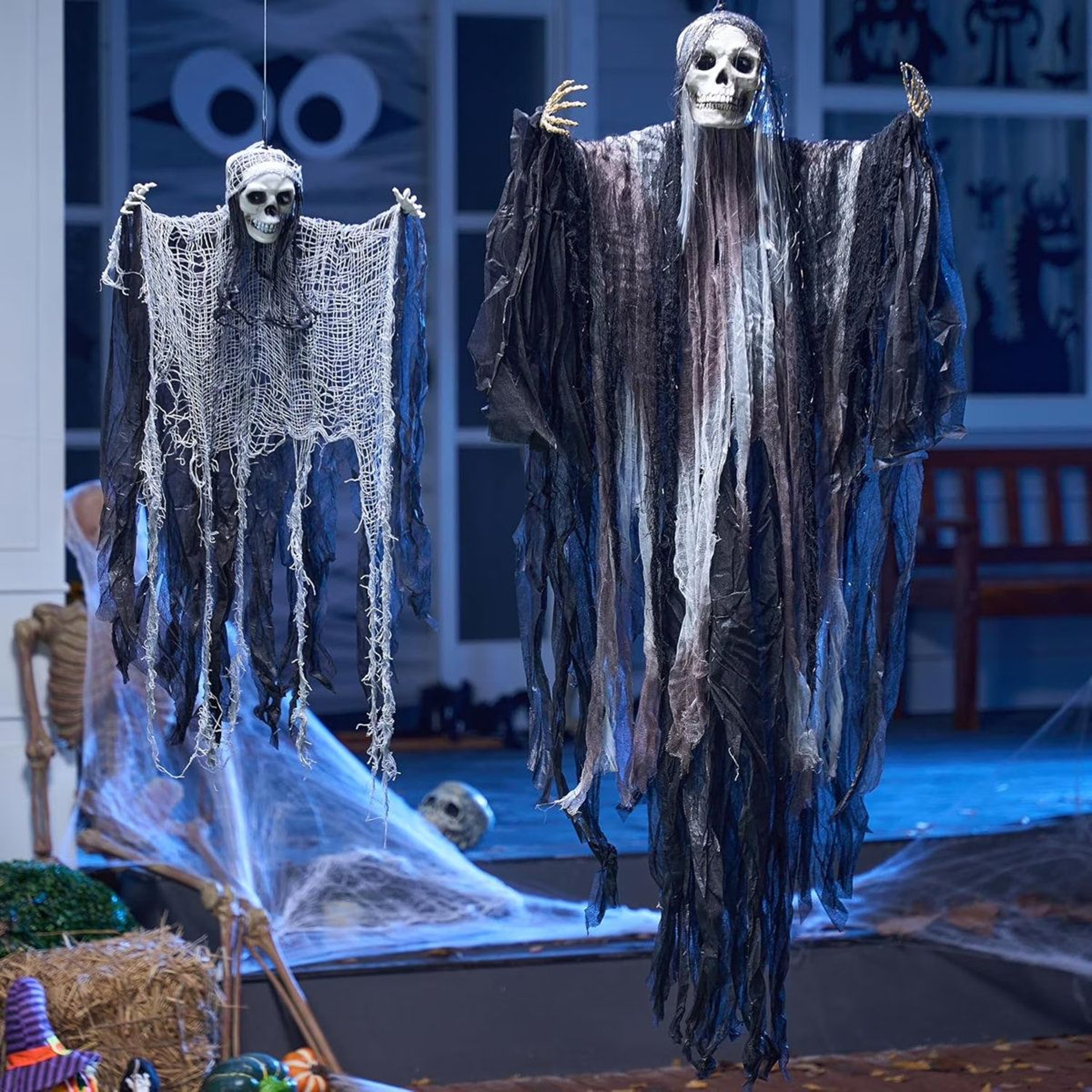 2 Piece Halloween Hanging Grim Reaper Decorations Set Outdoor 1