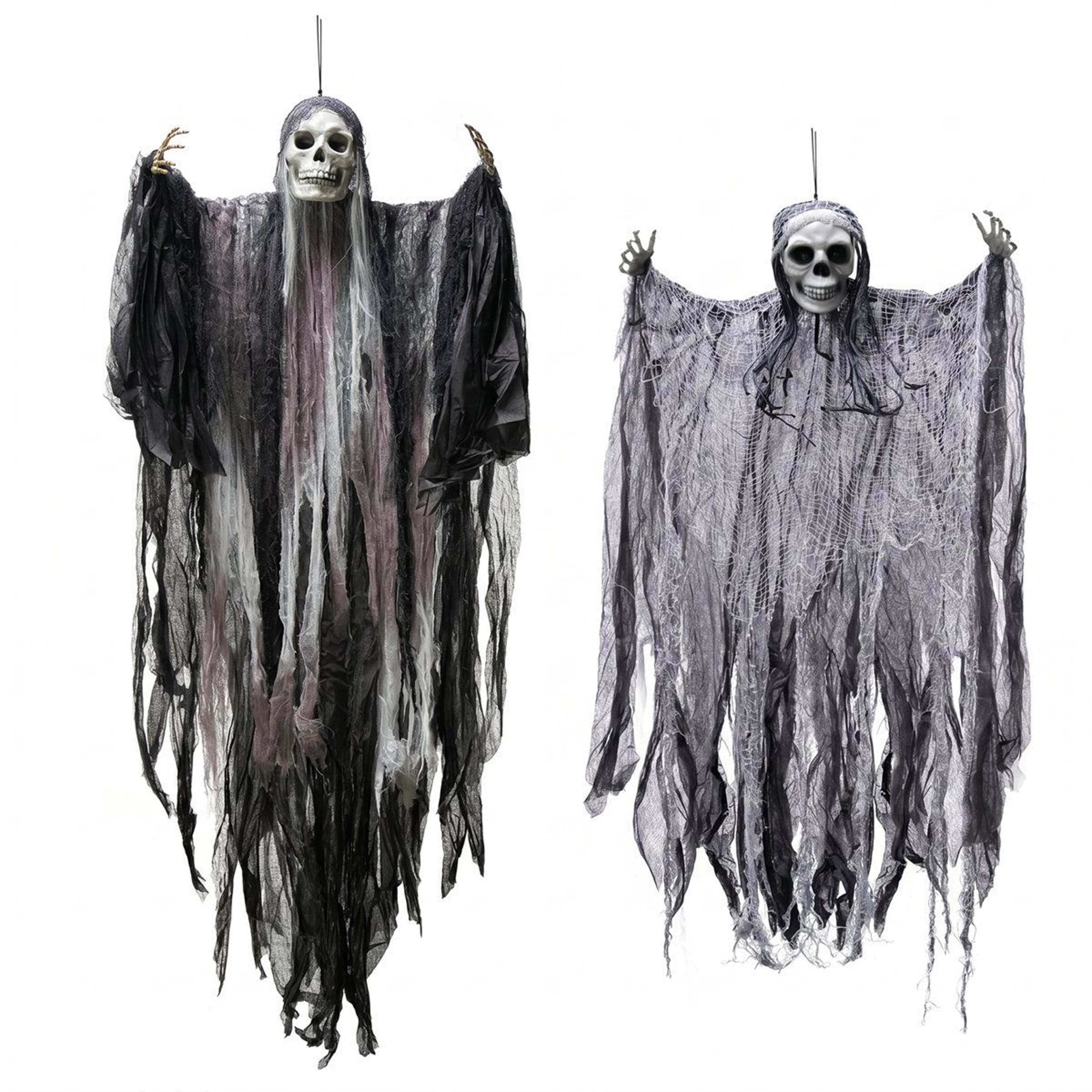 2 Piece Halloween Hanging Grim Reaper Decorations Set Outdoor 0