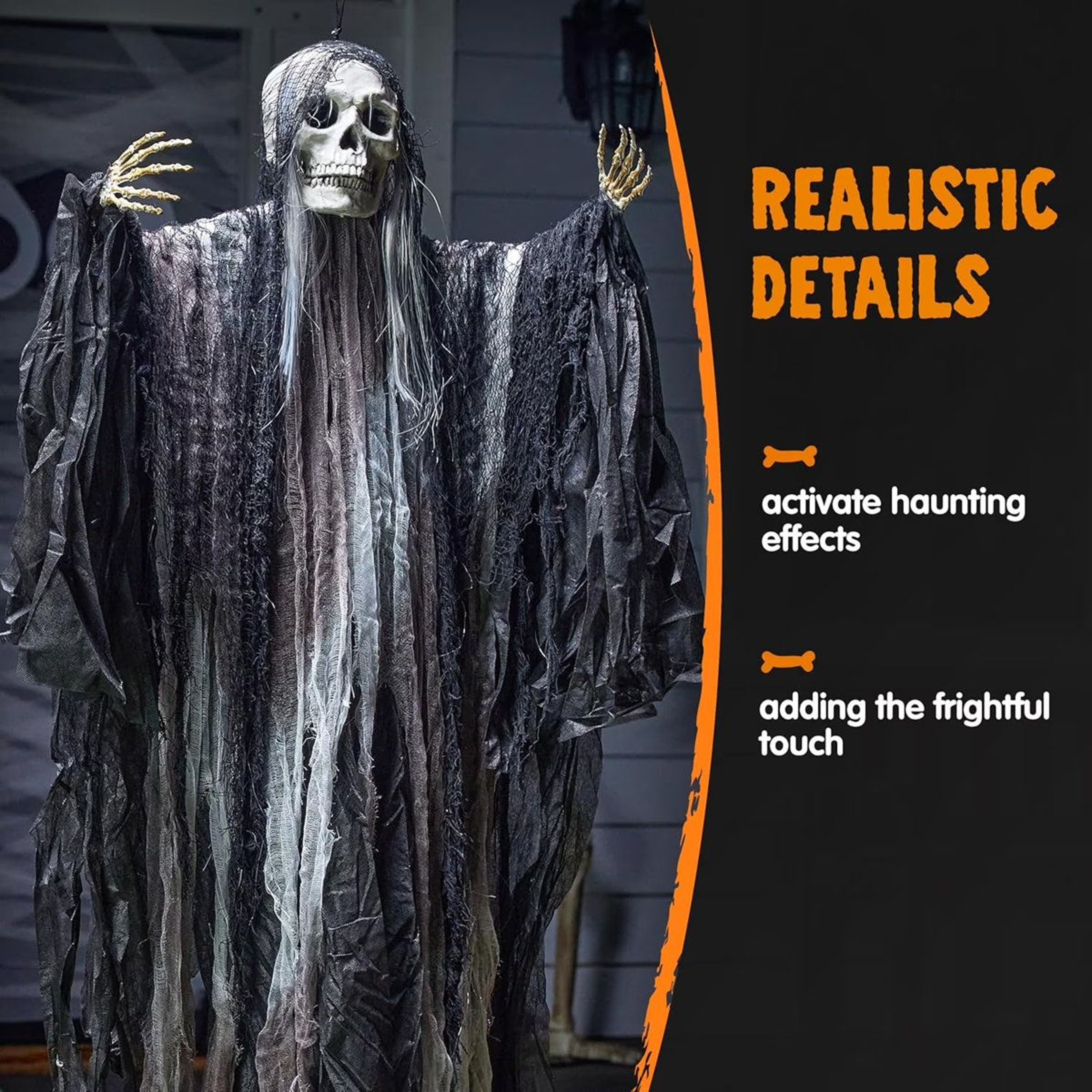 2 Piece Halloween Hanging Grim Reaper Decorations Set Outdoor 4