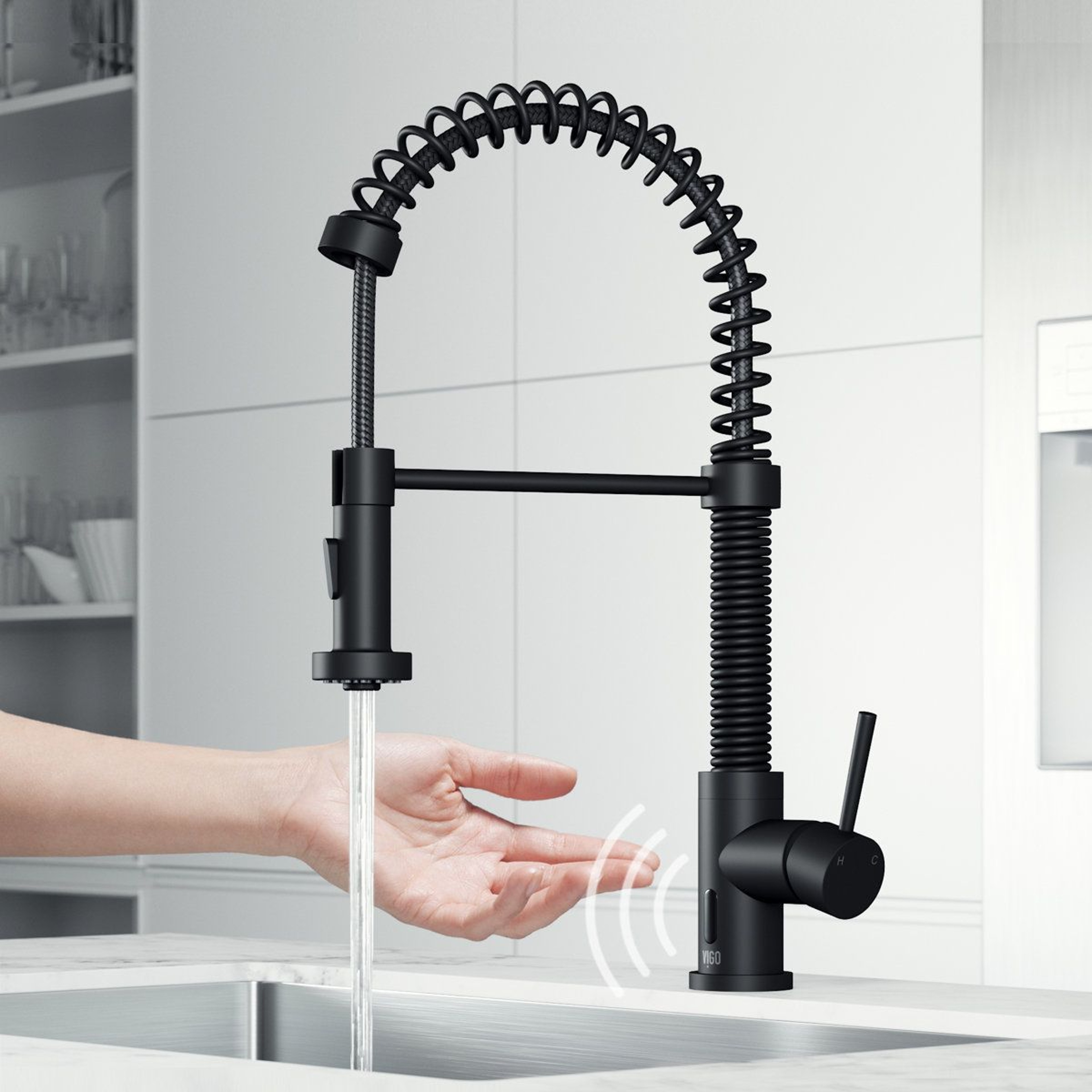 19 Inch Touchless Pull Down Kitchen Faucet With Dual Function Sprayer 4