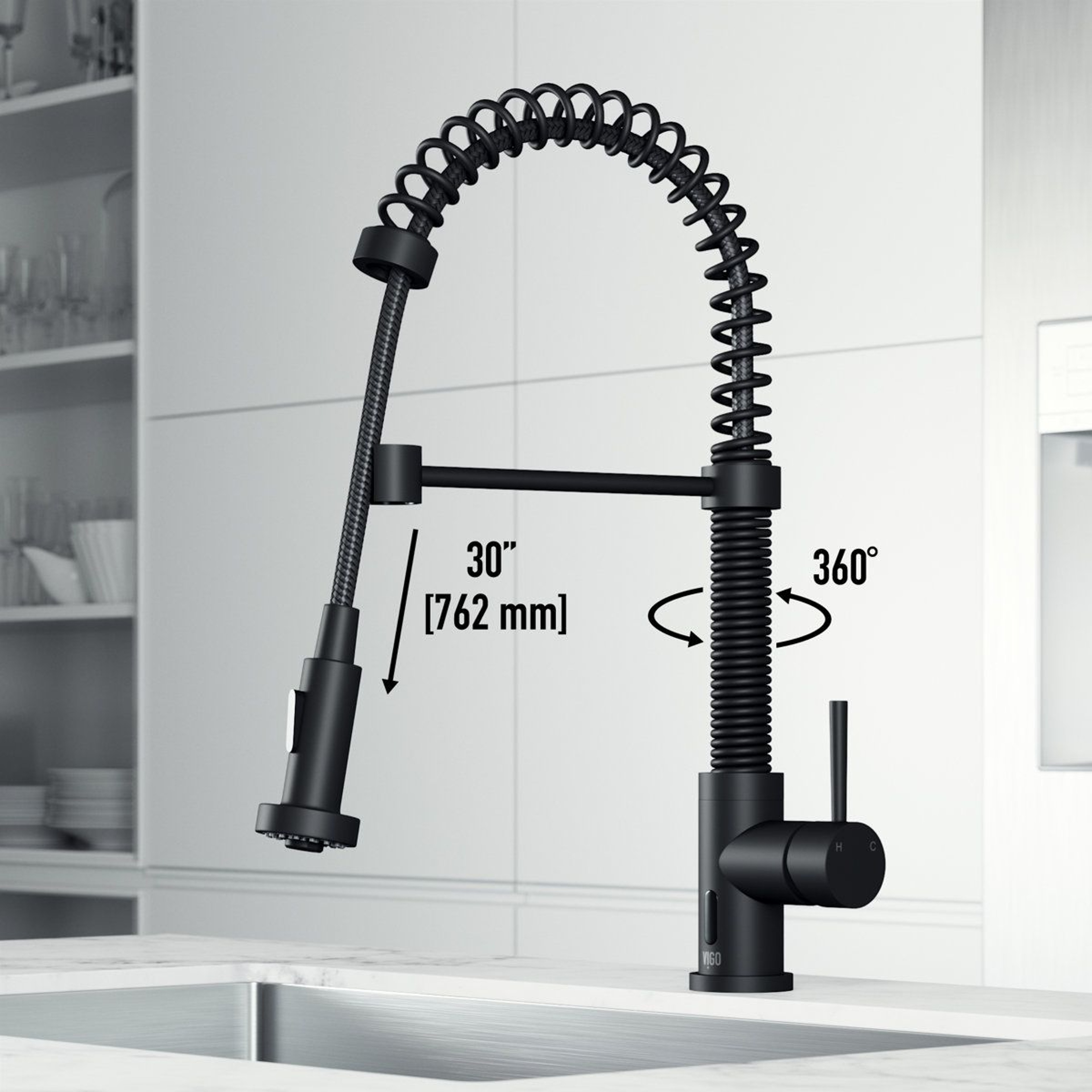 19 Inch Touchless Pull Down Kitchen Faucet With Dual Function Sprayer 2
